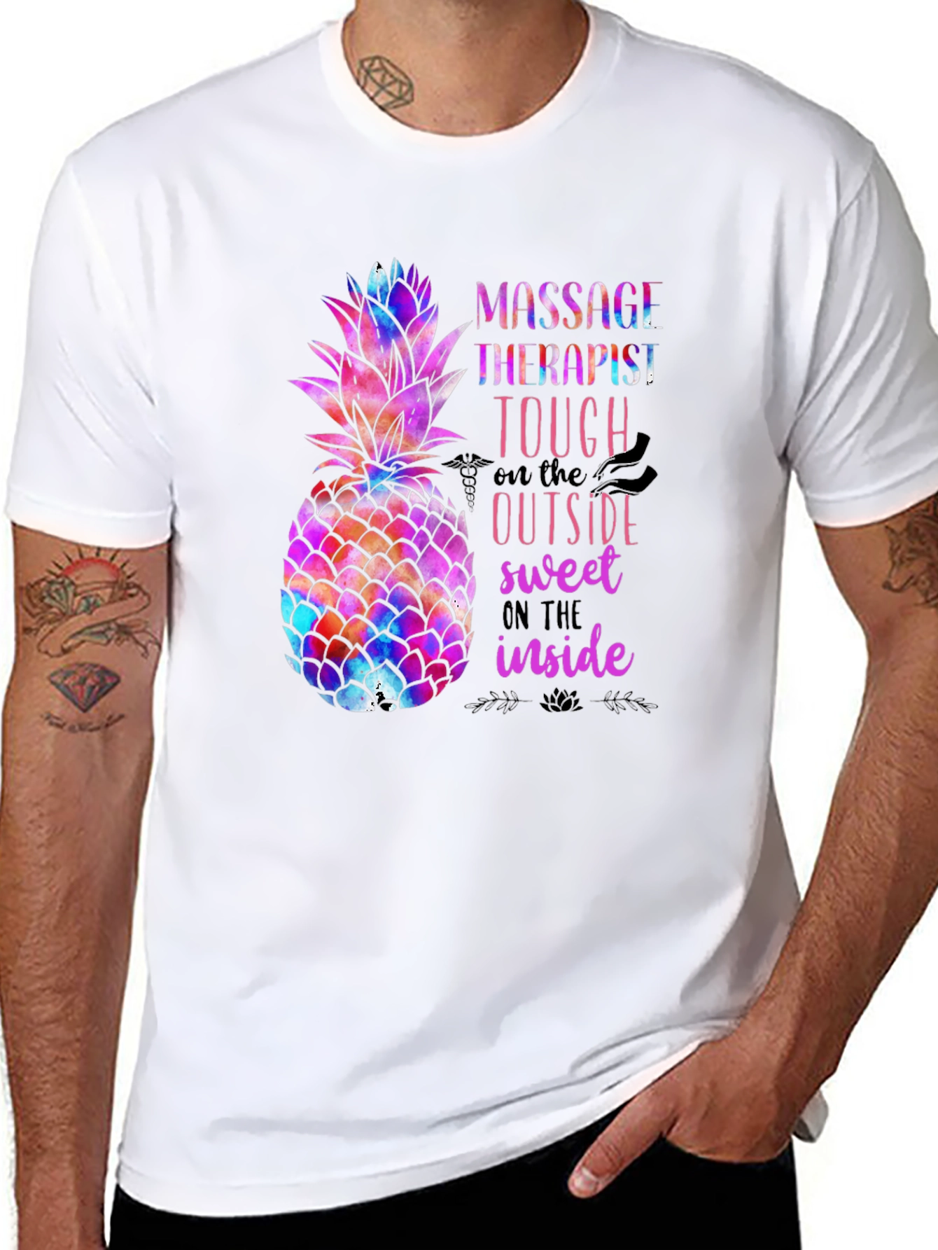 Massage Therapist Pineapple Graphic Tee