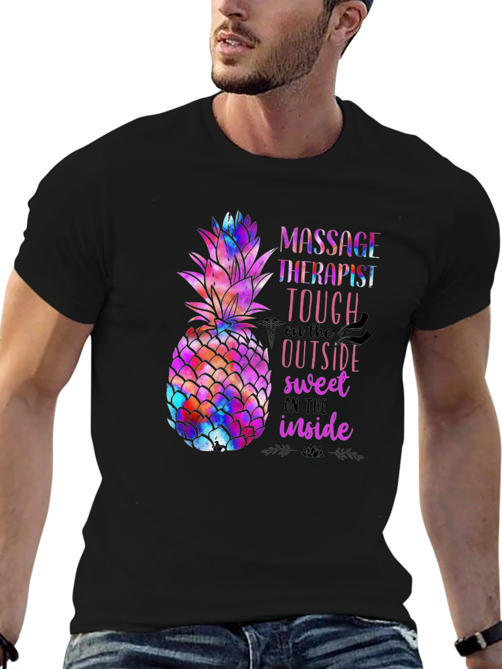 Massage Therapist Pineapple Graphic Tee