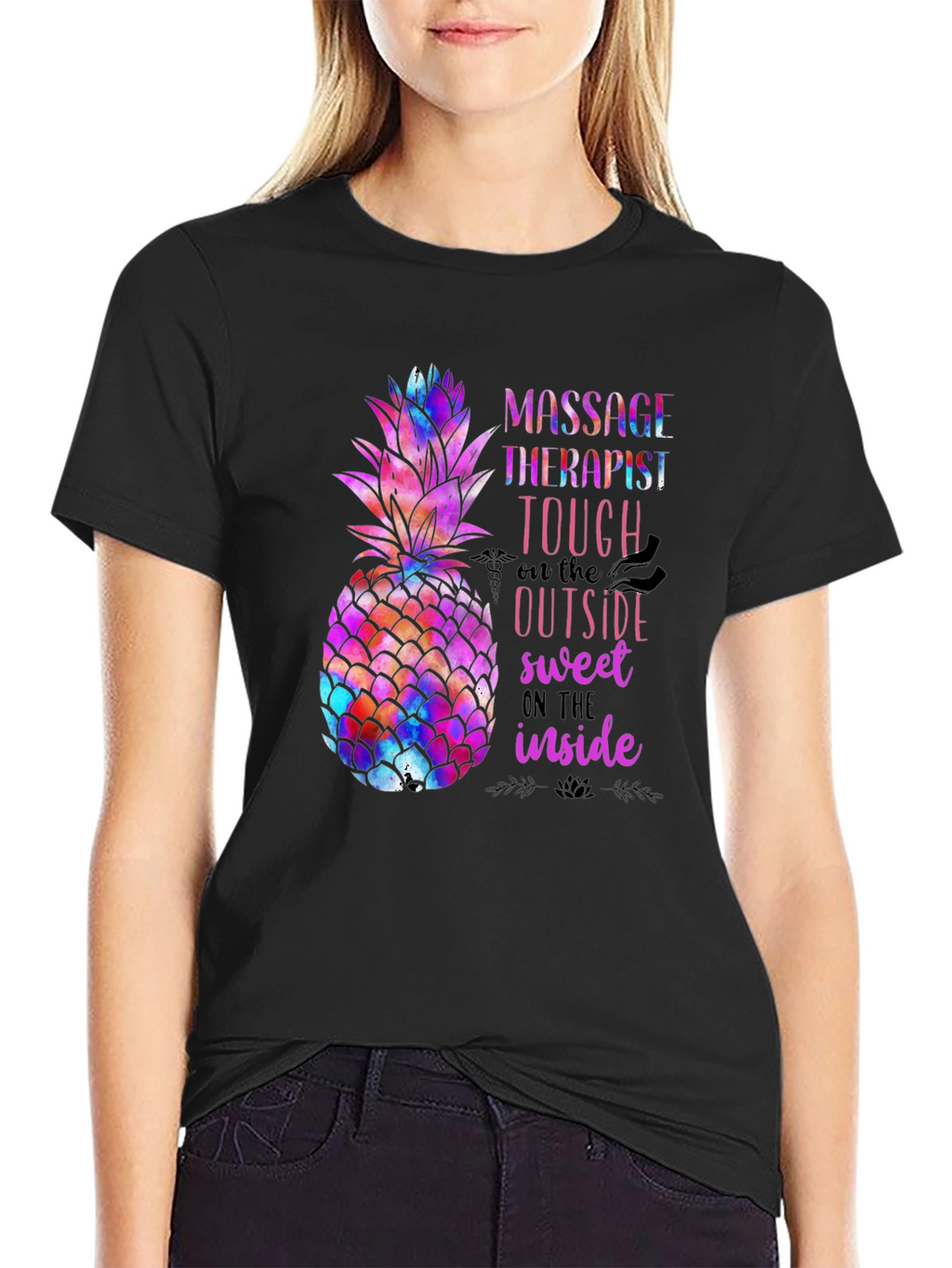 Massage Therapist Pineapple Graphic Tee