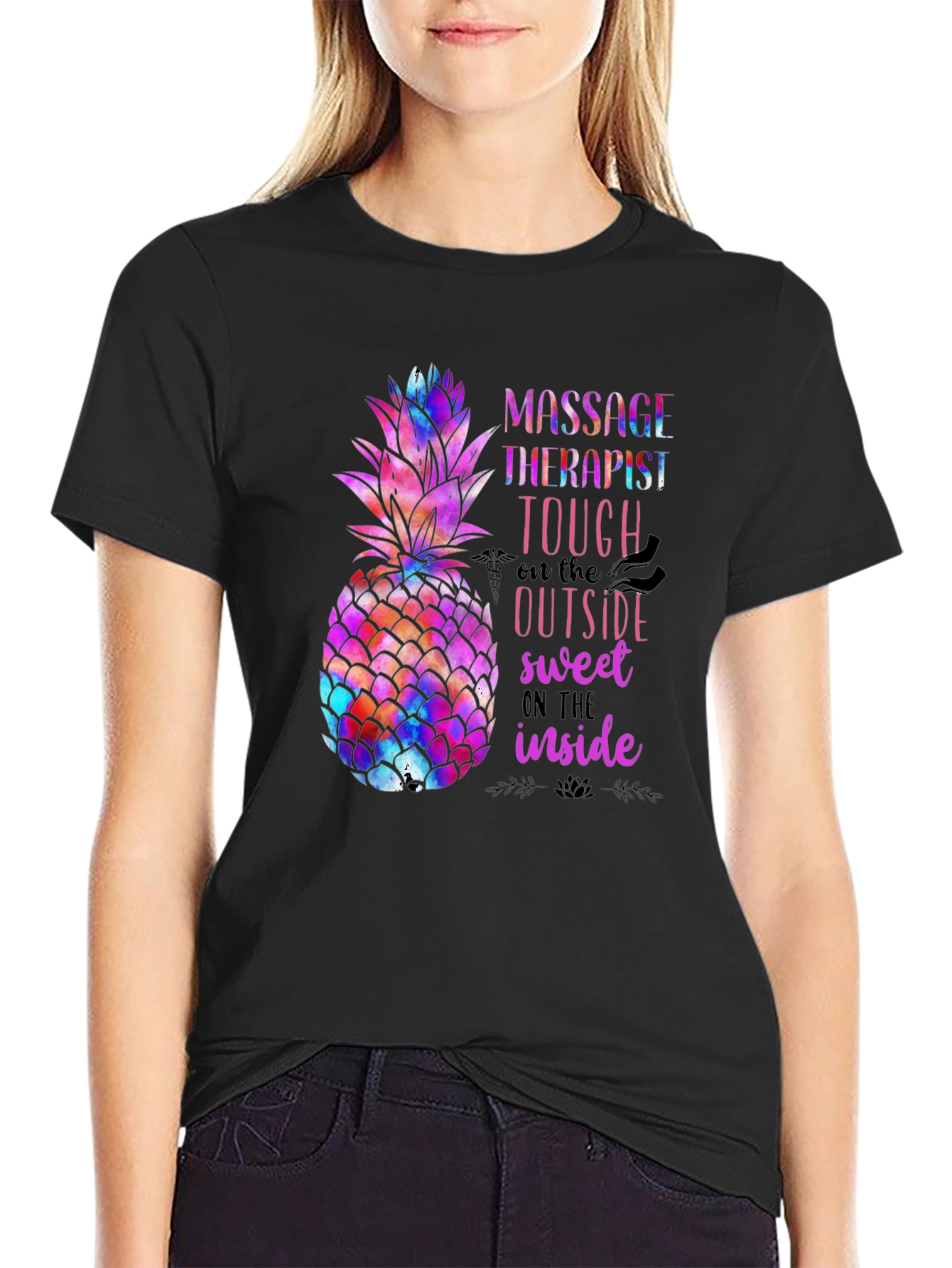 Massage Therapist Pineapple Graphic Tee