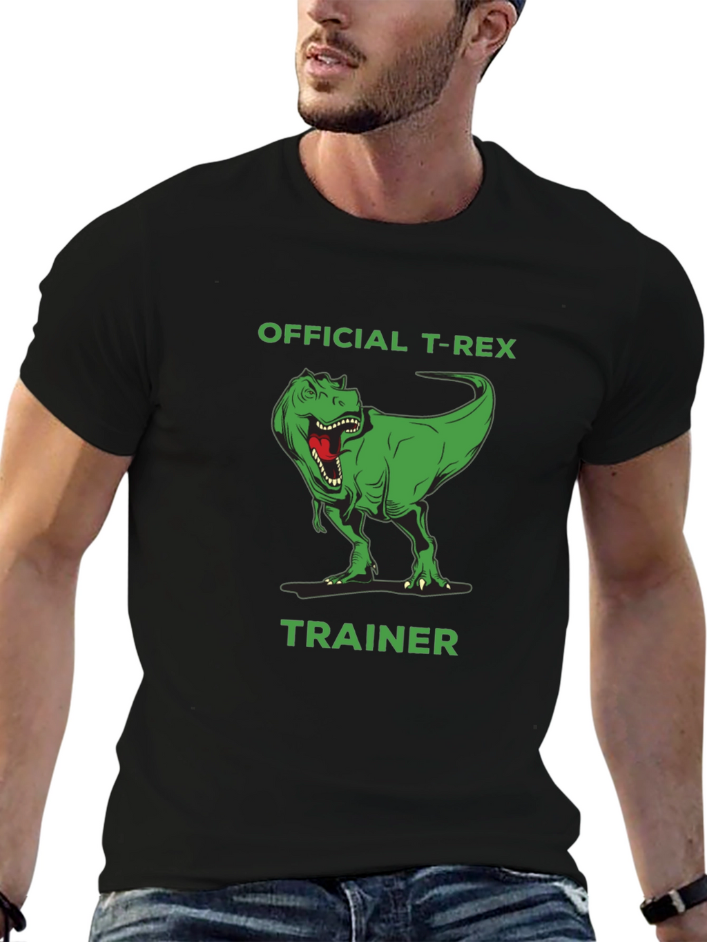 Official T-Rex Trainer Graphic Tee - Black Cotton