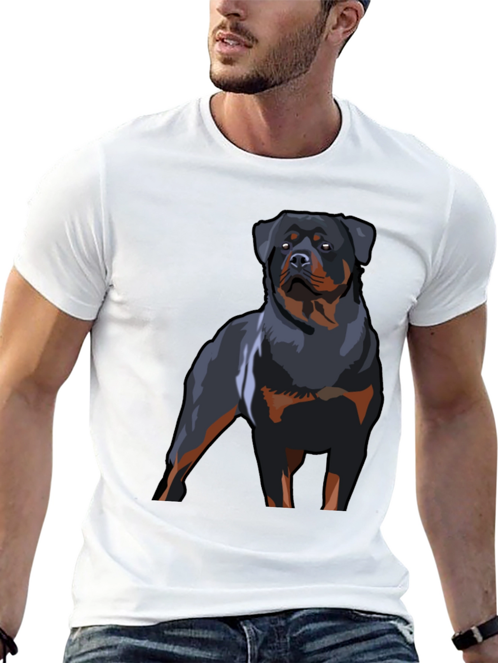 Rottweiler Graphic T-Shirt - Black Dog Lover Tee