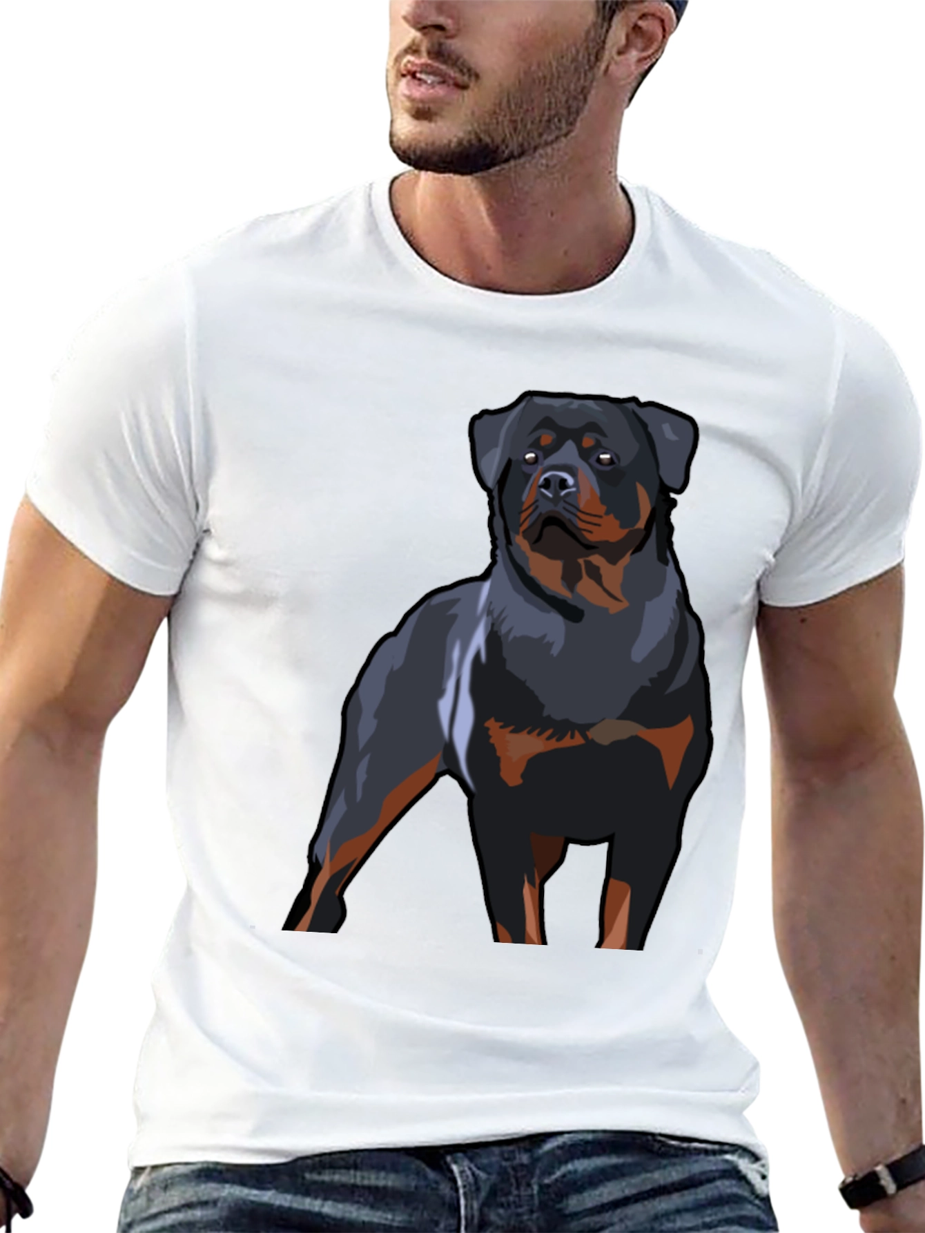 Rottweiler Graphic T-Shirt - Black Dog Lover Tee