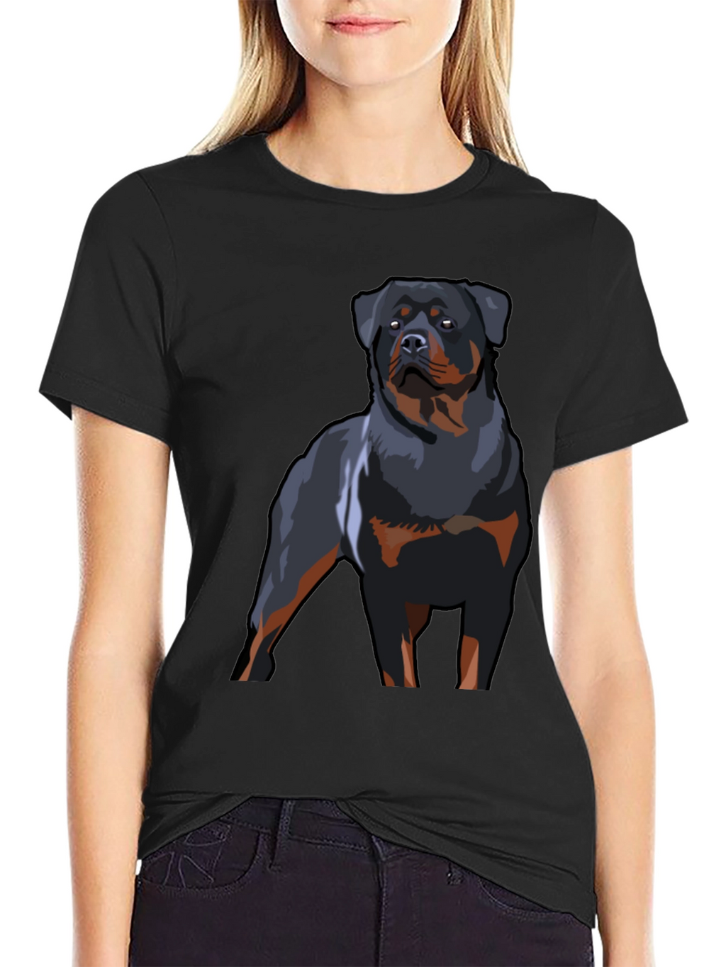 Rottweiler Graphic T-Shirt - Black Dog Lover Tee