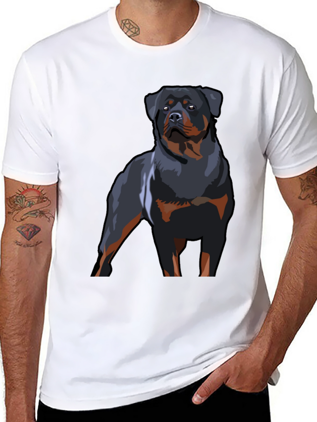 Rottweiler Graphic T-Shirt - Black Dog Lover Tee