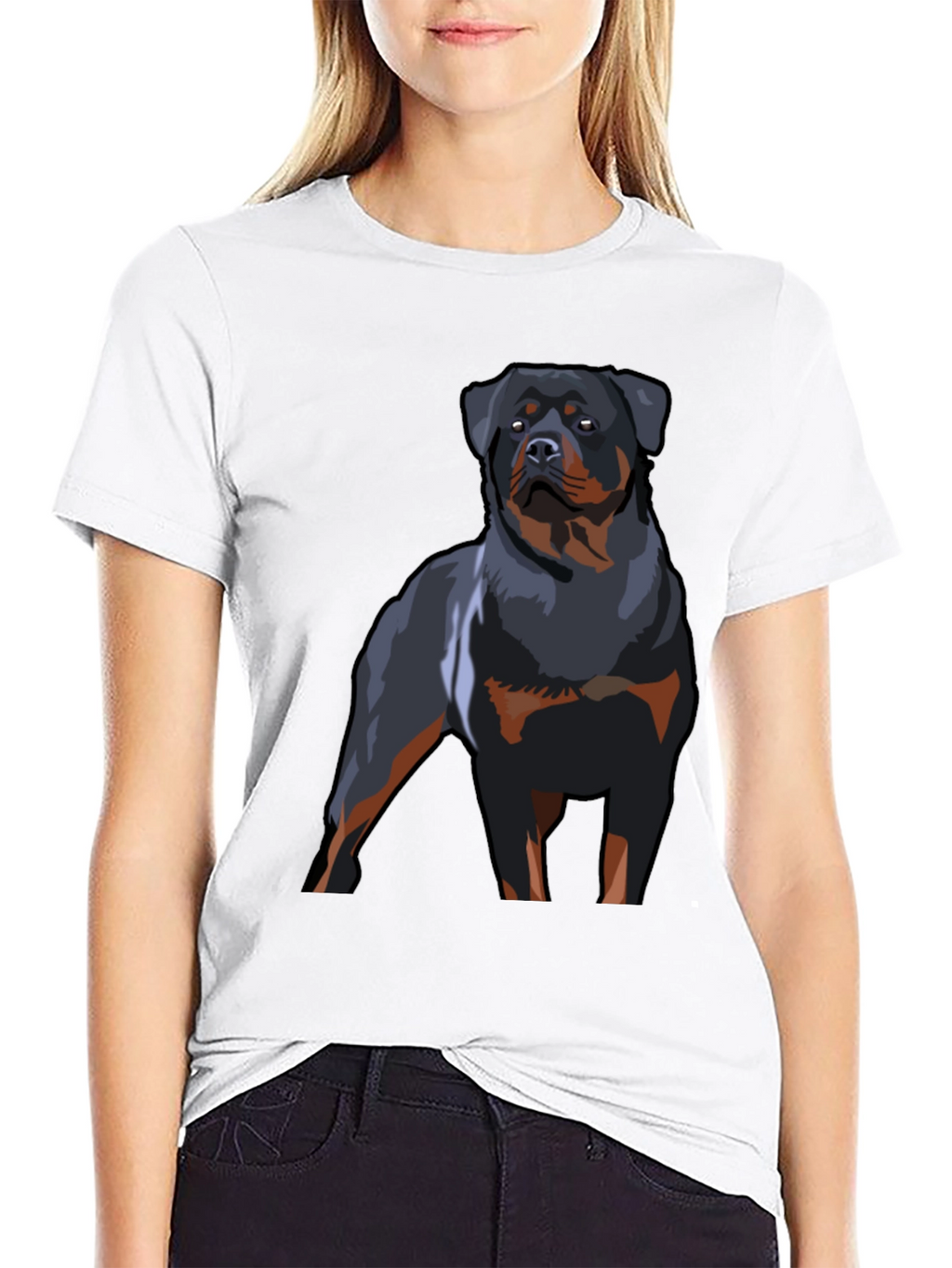 Rottweiler Graphic T-Shirt - Black Dog Lover Tee