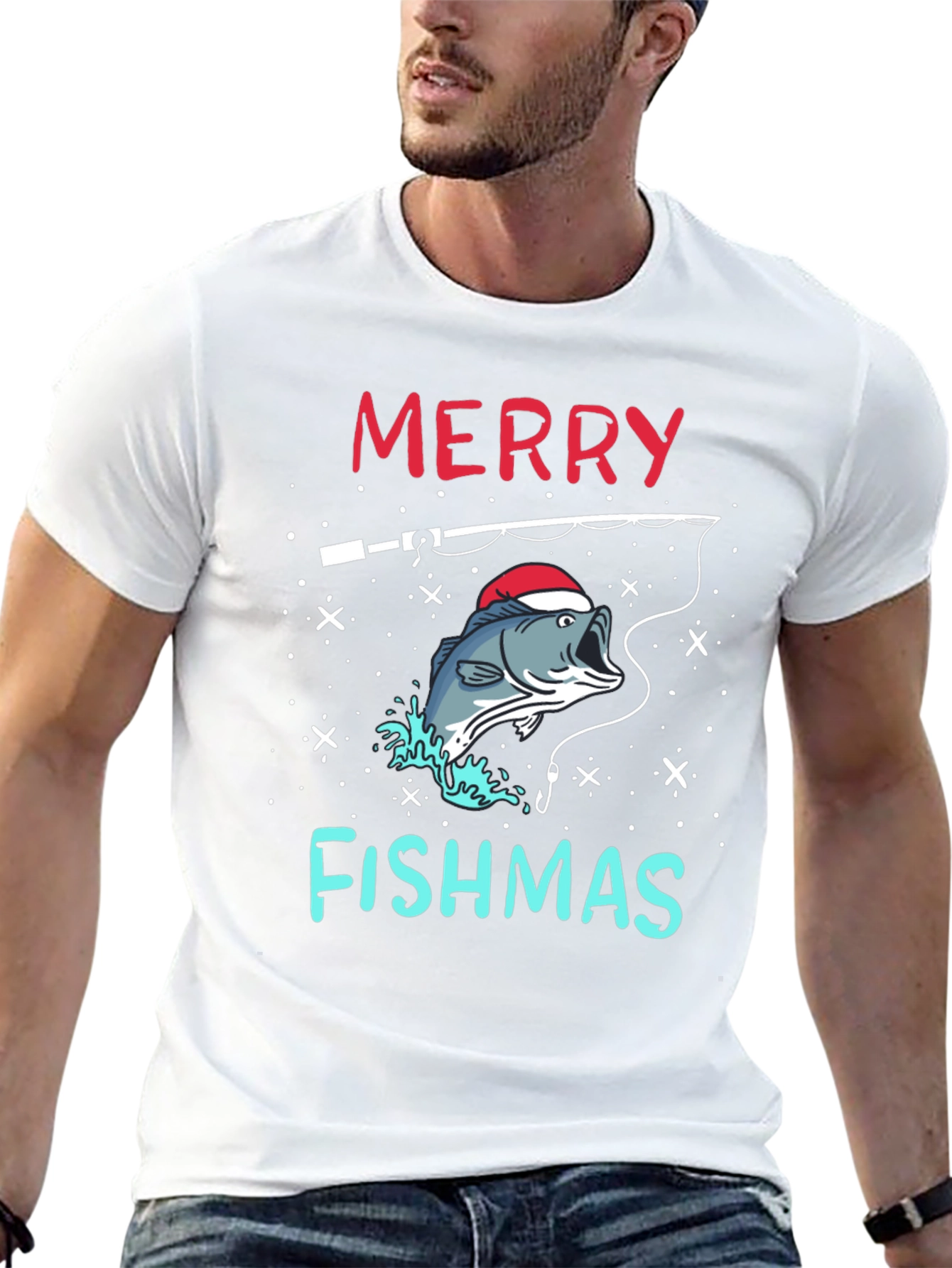 Merry Fishmas Fishing Holiday T-Shirt