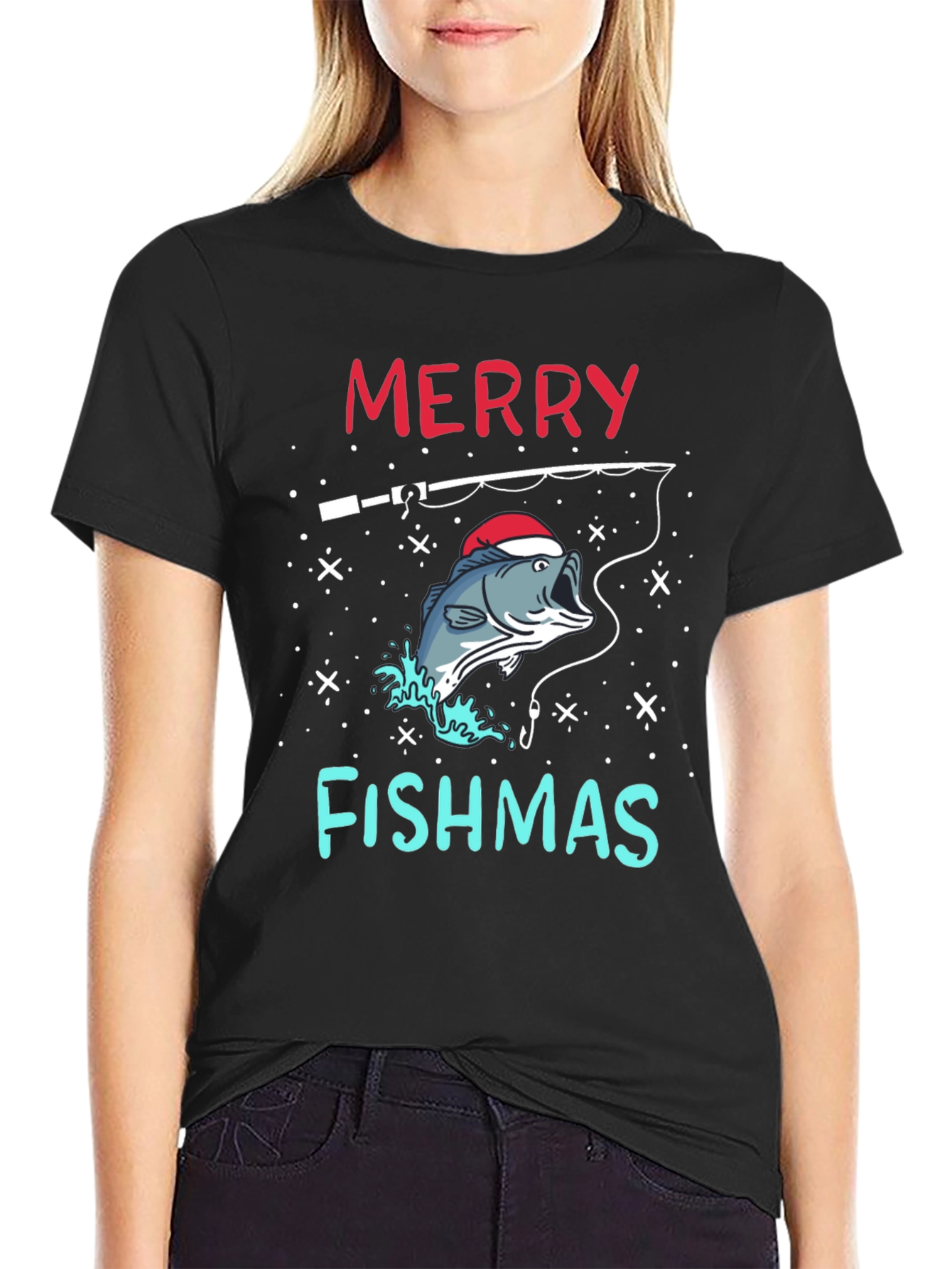 Merry Fishmas Fishing Holiday T-Shirt