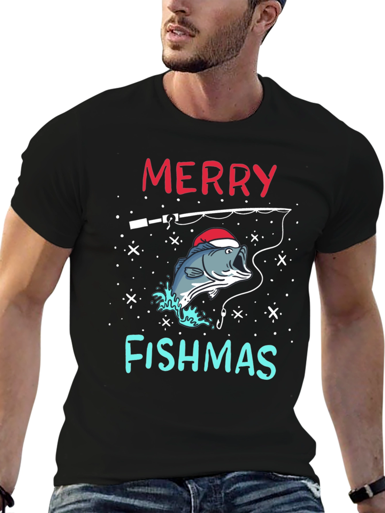 Merry Fishmas Fishing Holiday T-Shirt