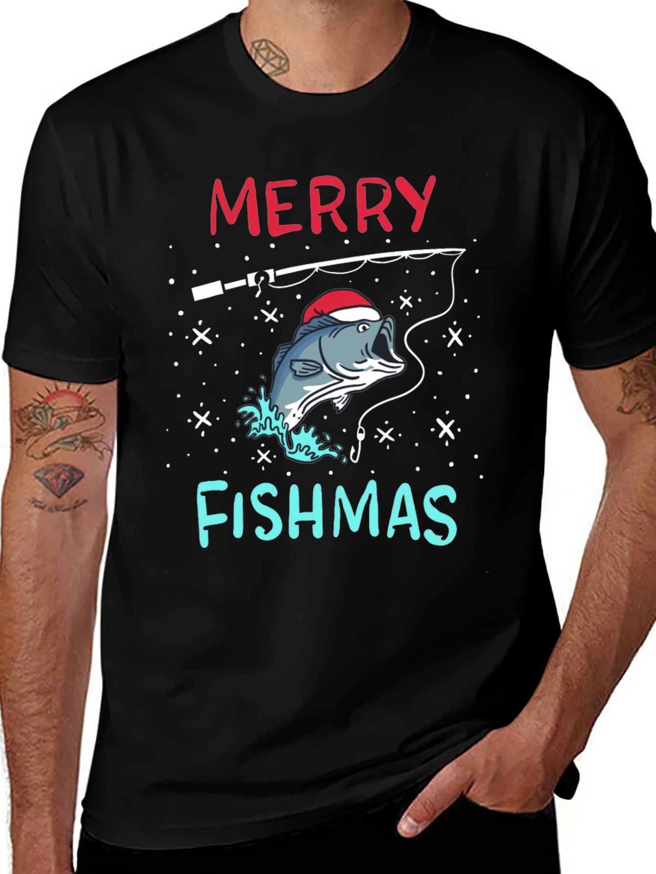 Merry Fishmas Fishing Holiday T-Shirt