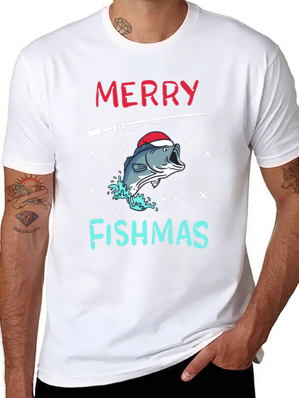 Merry Fishmas Fishing Holiday T-Shirt