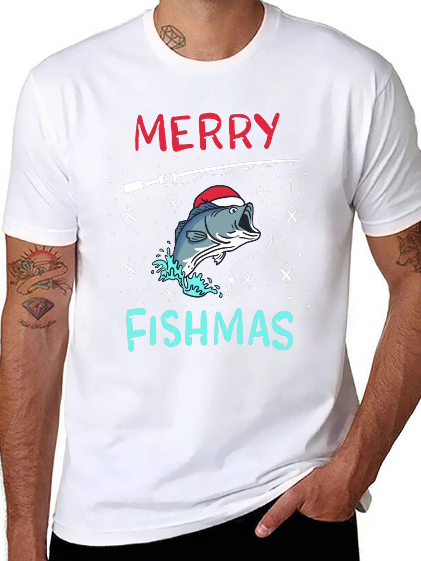 Merry Fishmas Fishing Holiday T-Shirt