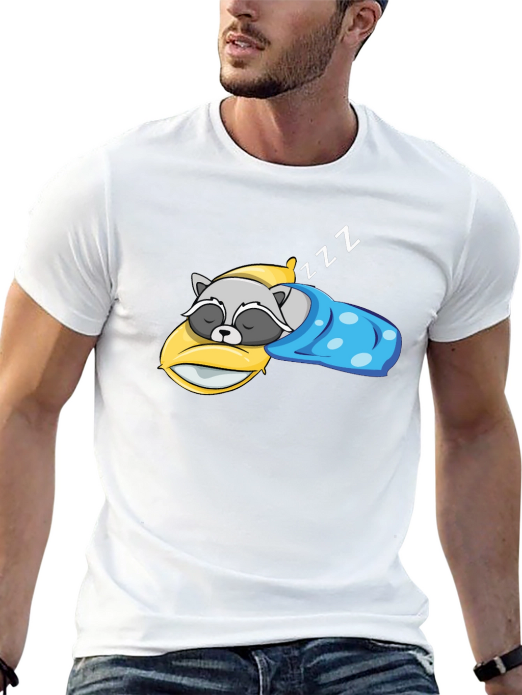 Sleeping Raccoon Graphic T-Shirt
