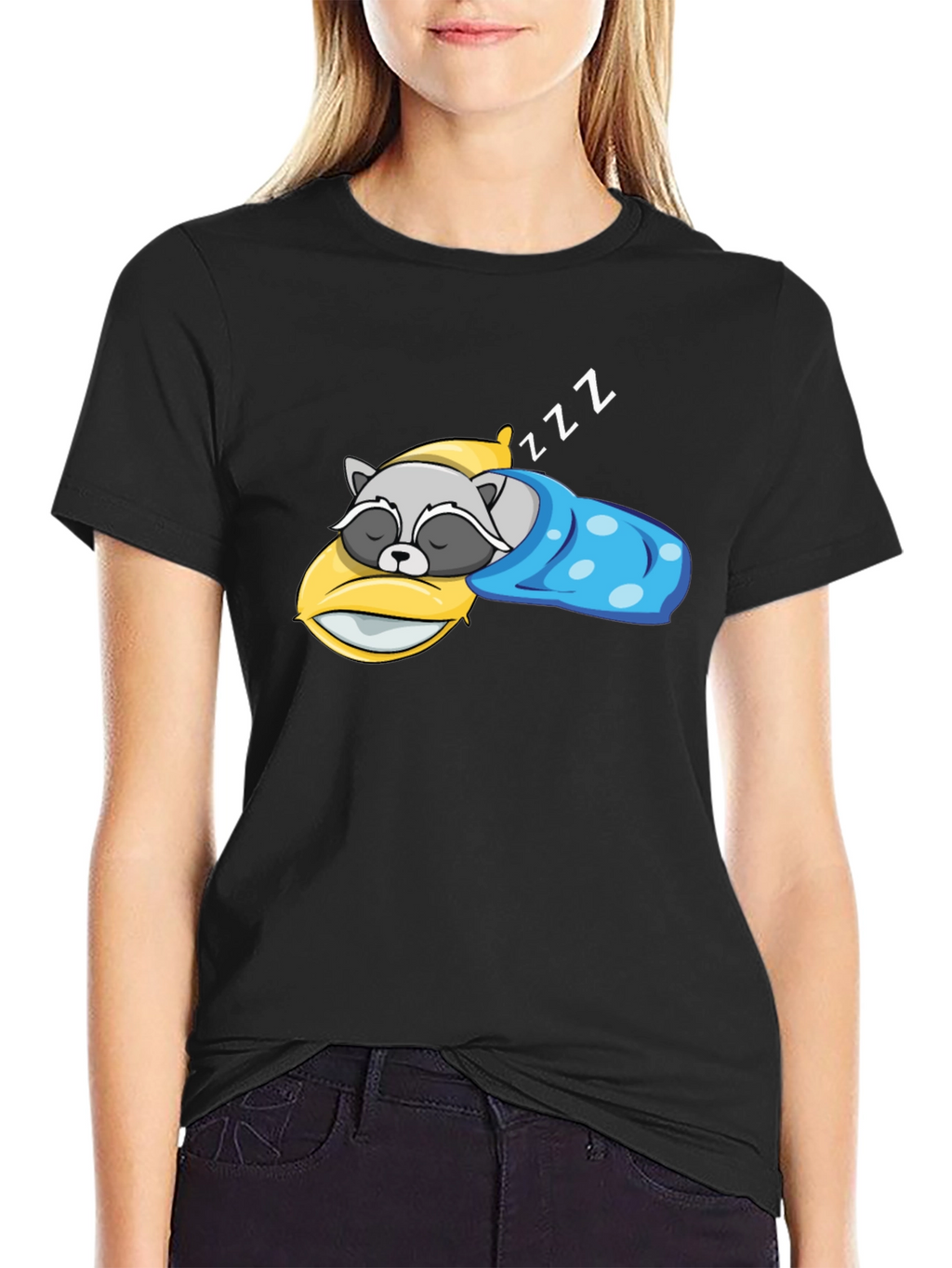 Sleeping Raccoon Graphic T-Shirt