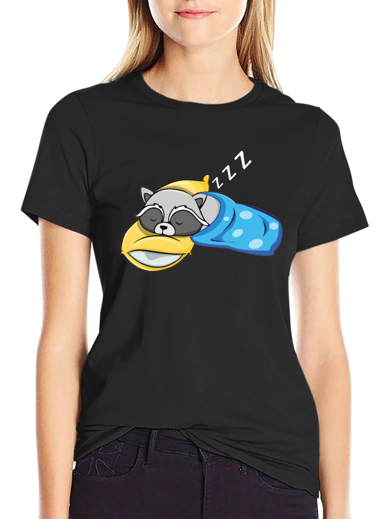Sleeping Raccoon Graphic T-Shirt