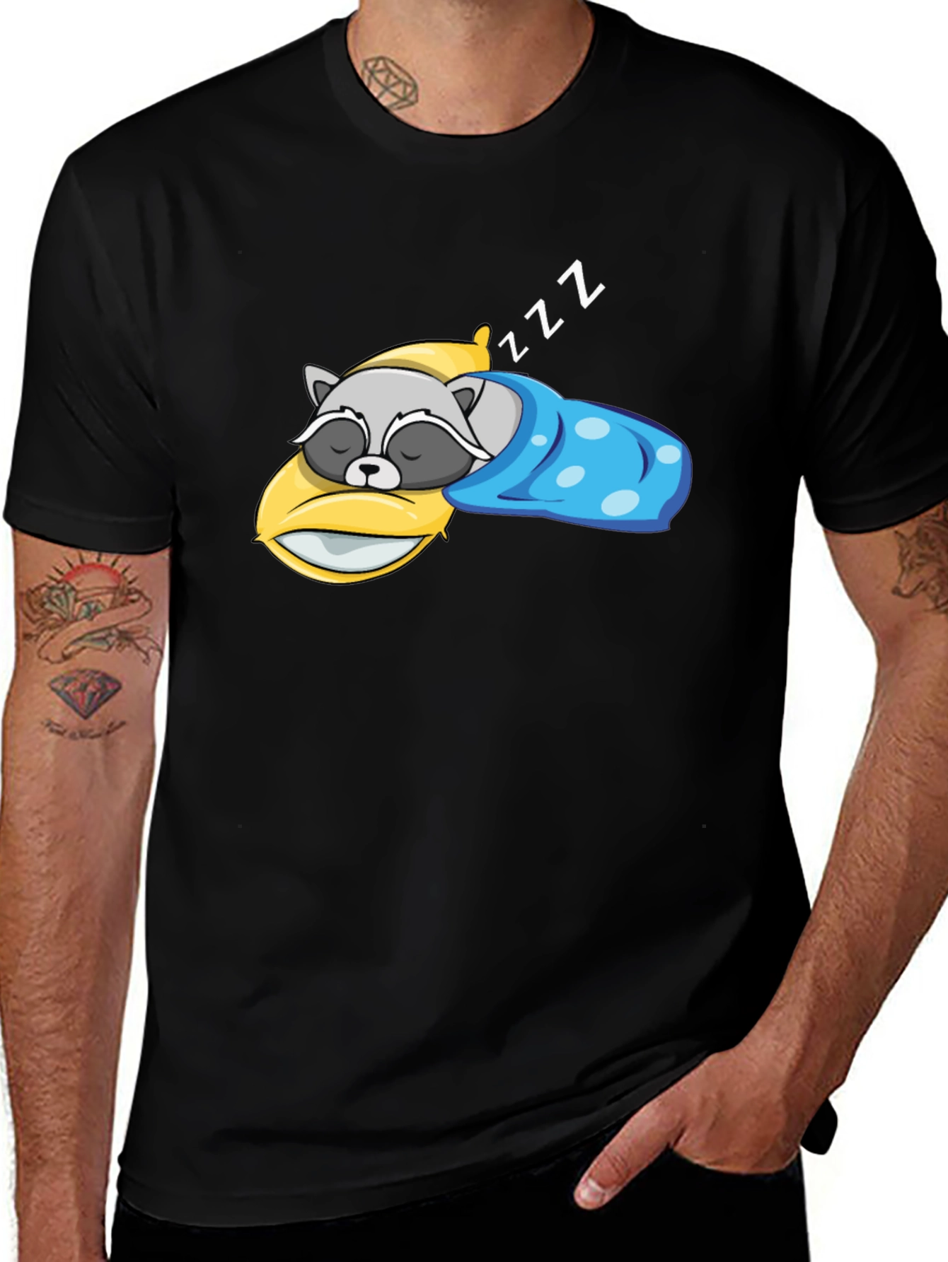 Sleeping Raccoon Graphic T-Shirt