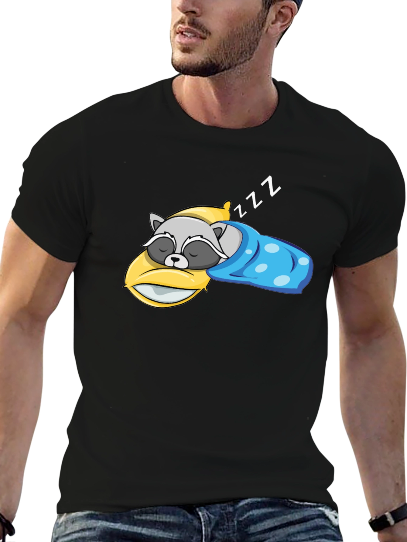 Sleeping Raccoon Graphic T-Shirt