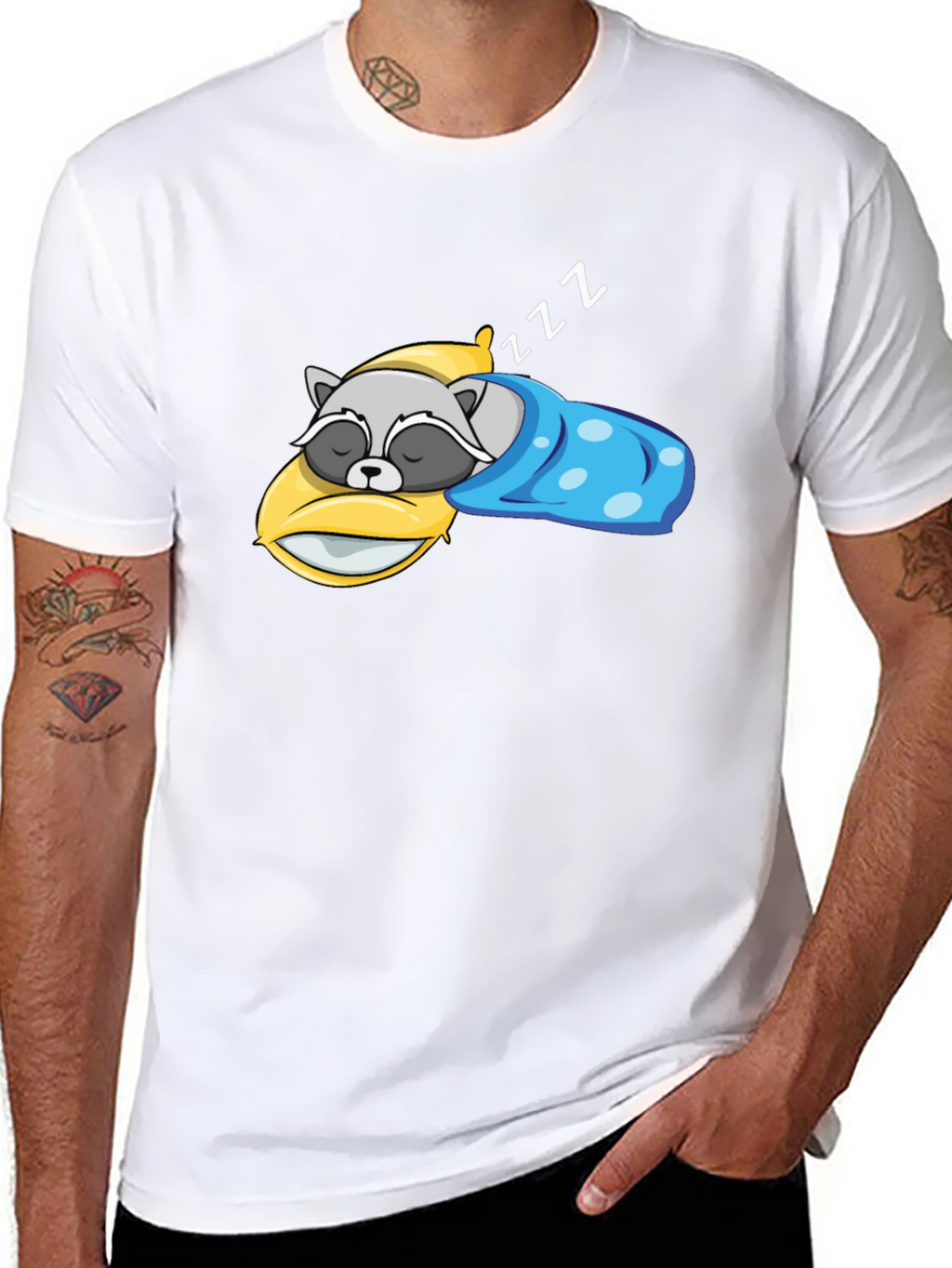 Sleeping Raccoon Graphic T-Shirt