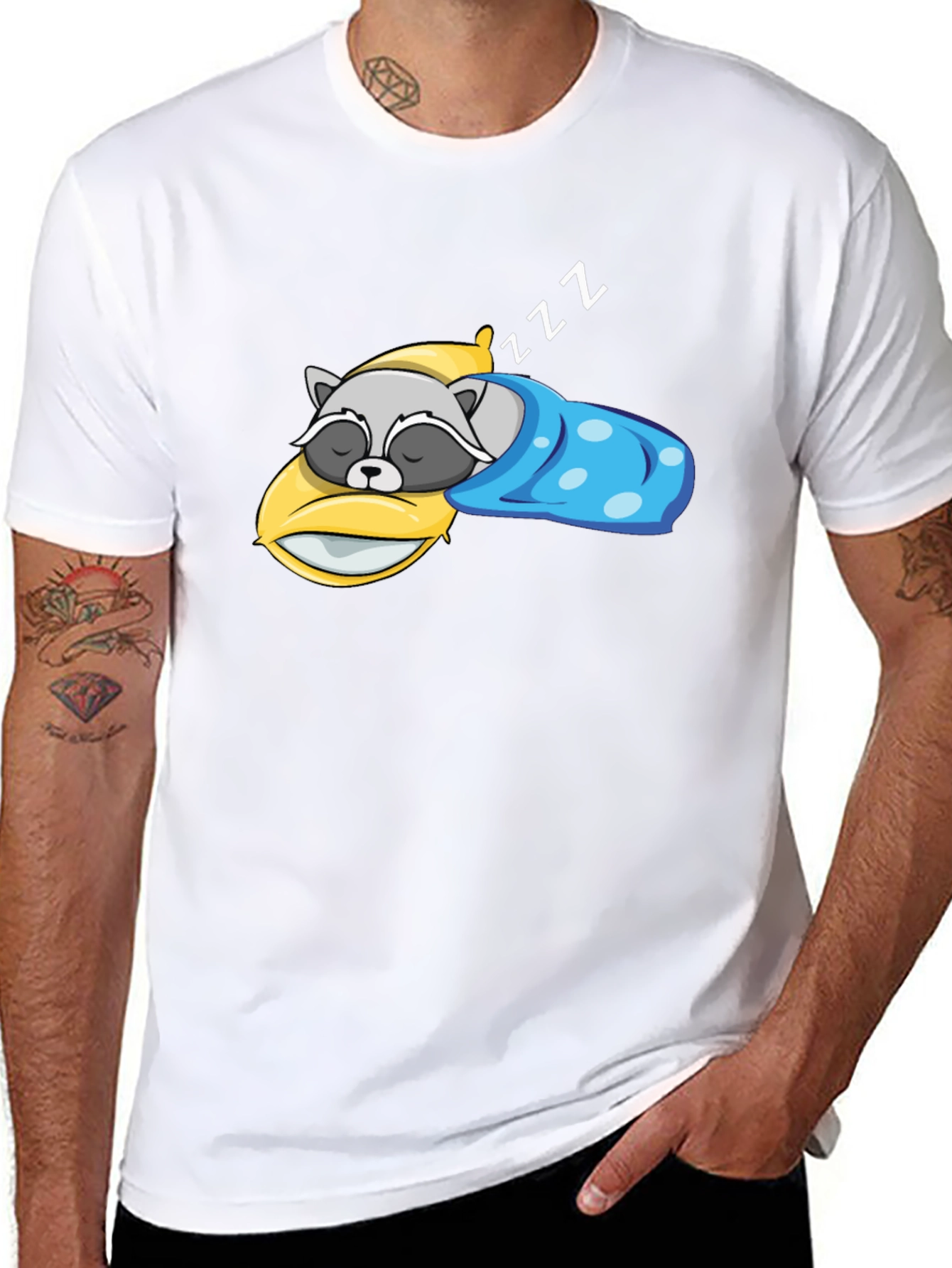 Sleeping Raccoon Graphic T-Shirt