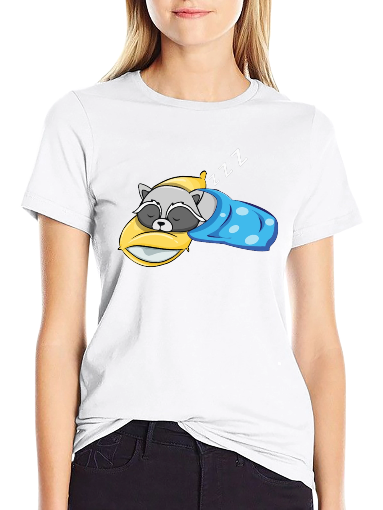Sleeping Raccoon Graphic T-Shirt