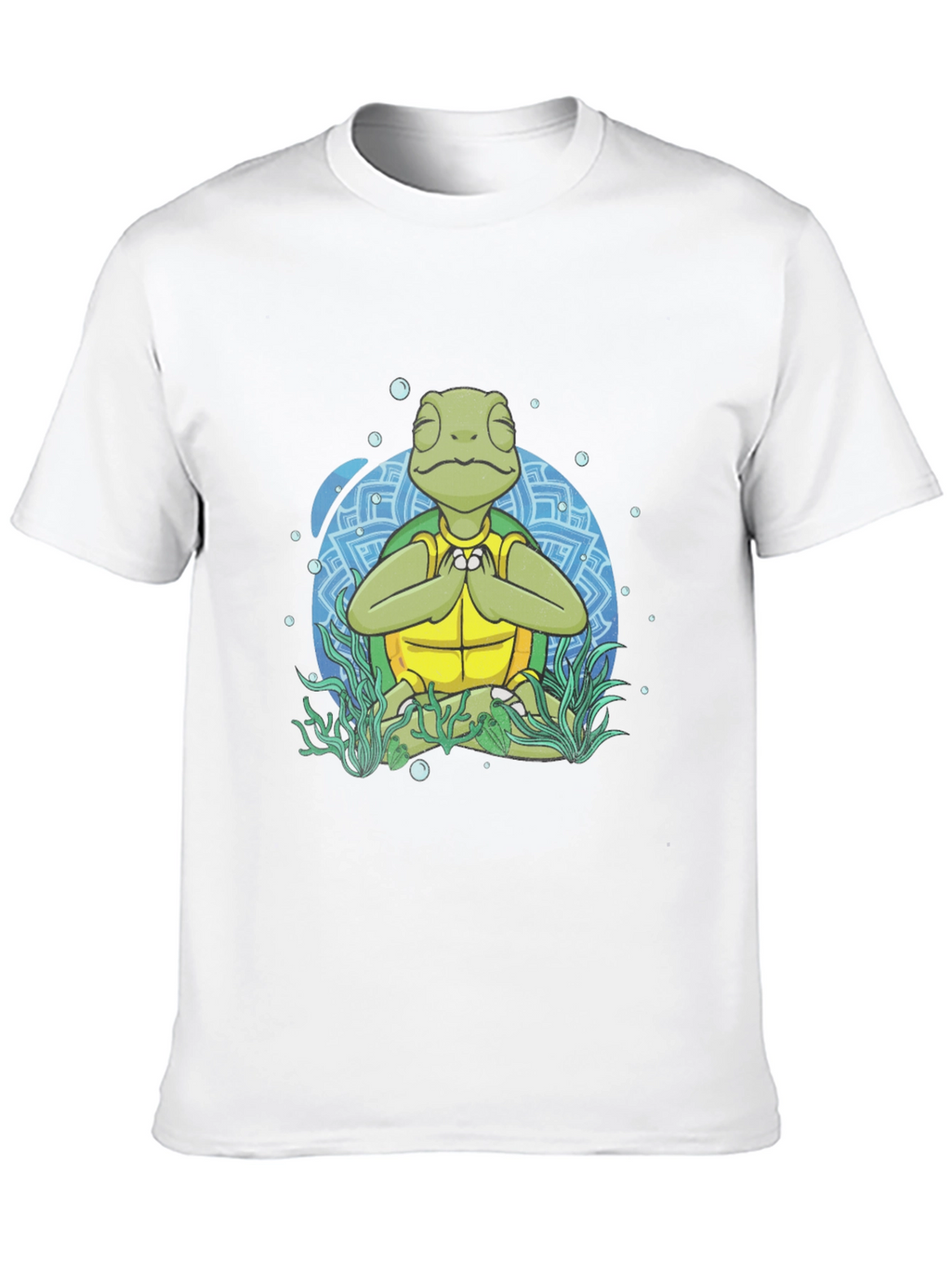 Meditating Sea Turtle Mens Graphic T-Shirt