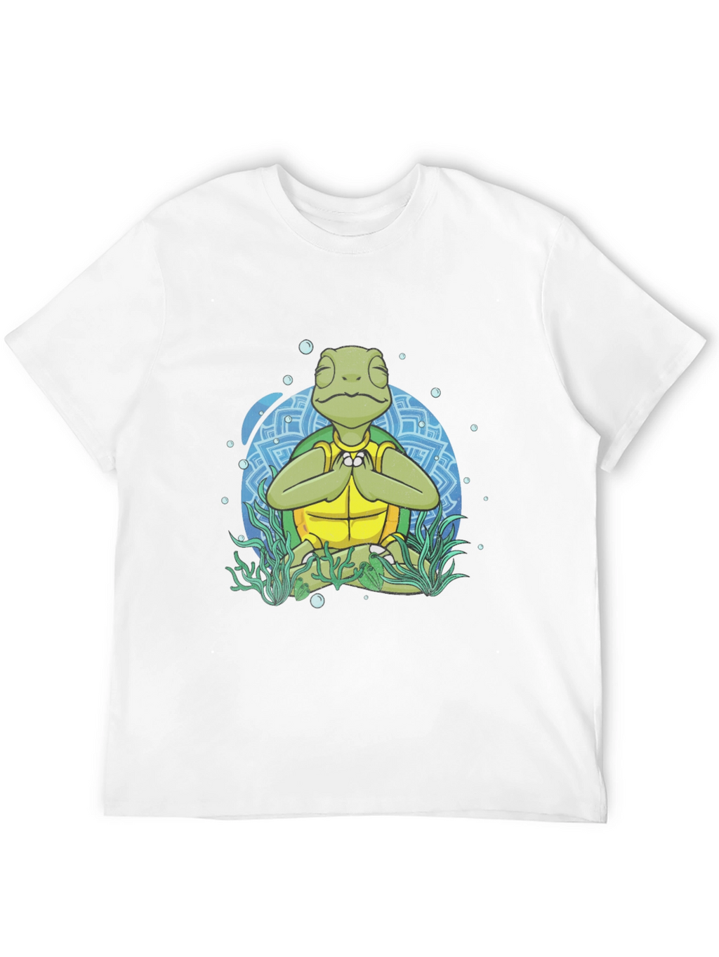 Meditating Sea Turtle Mens Graphic T-Shirt