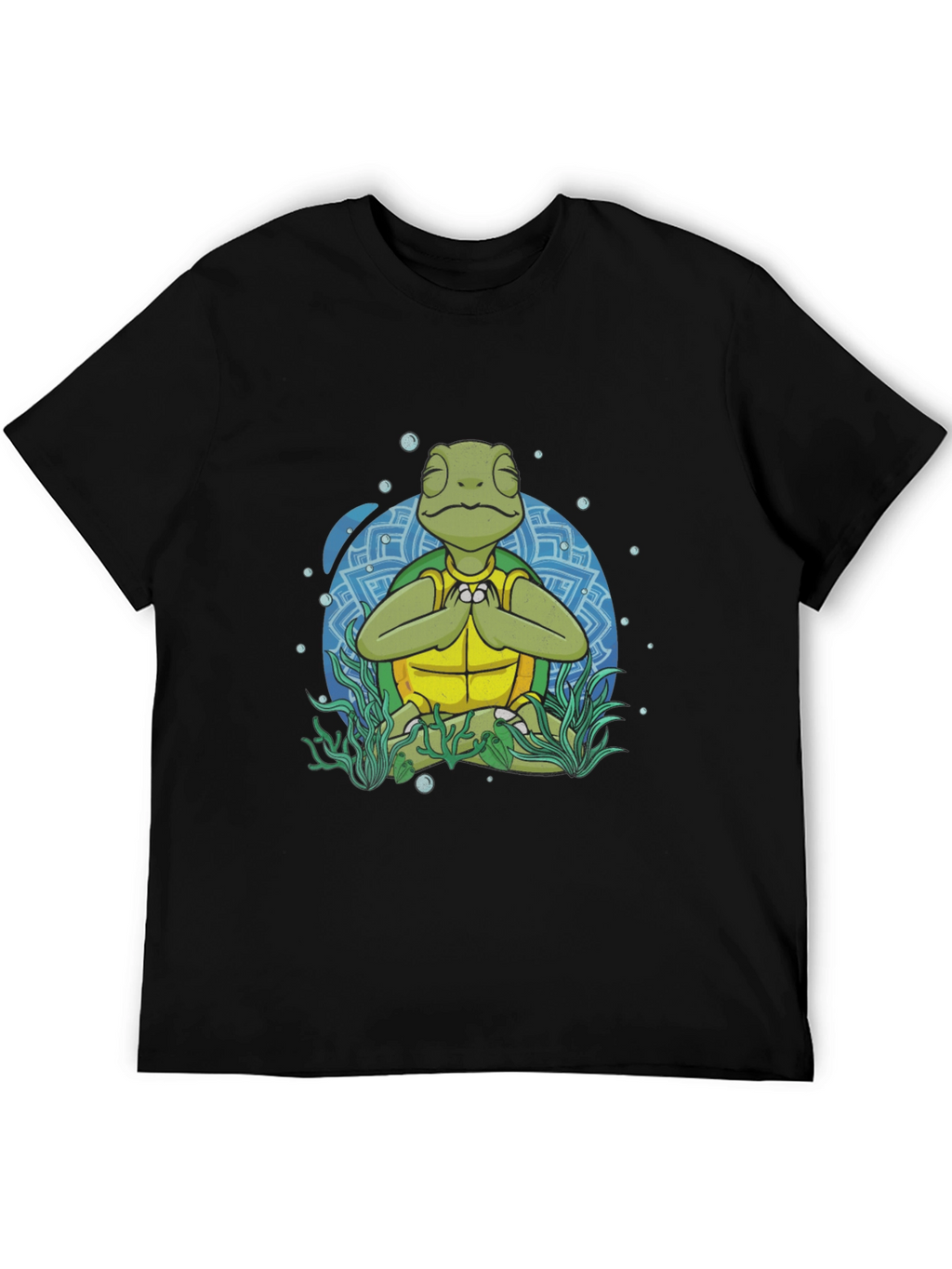 Meditating Sea Turtle Mens Graphic T-Shirt