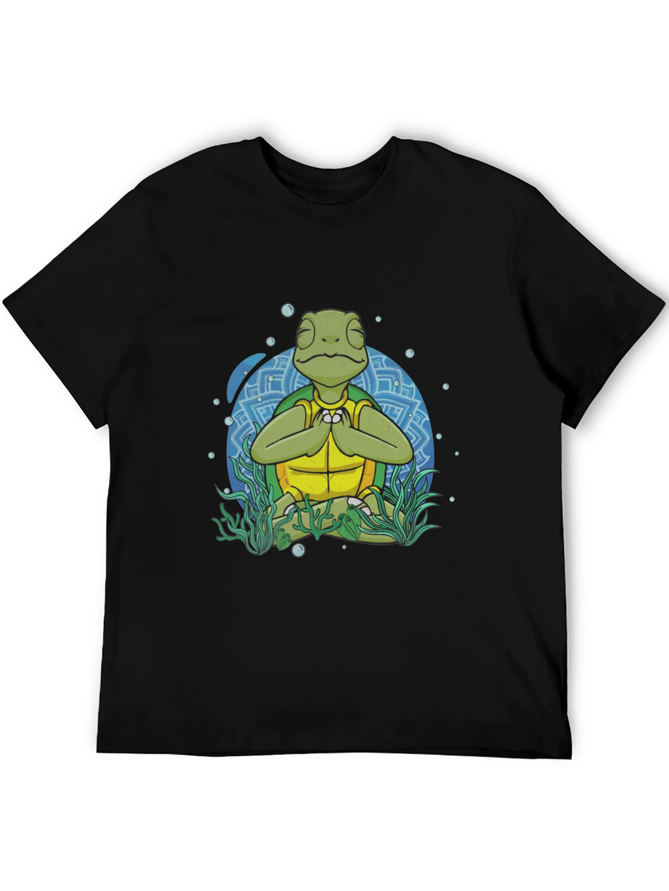 Meditating Sea Turtle Mens Graphic T-Shirt