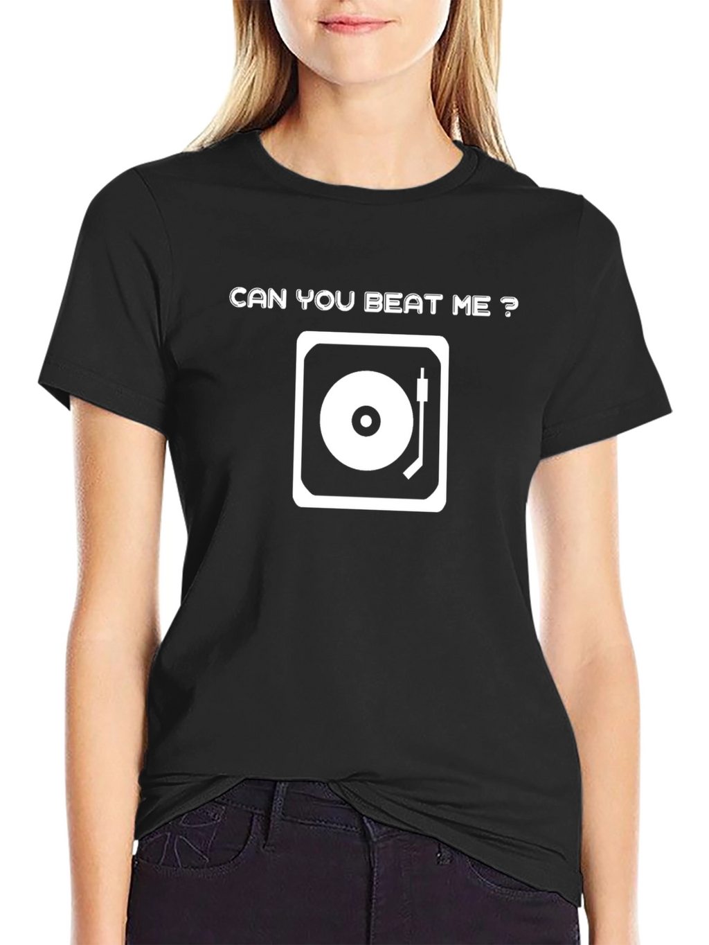 Can You Beat Me? DJ Turntable Graphic Tee