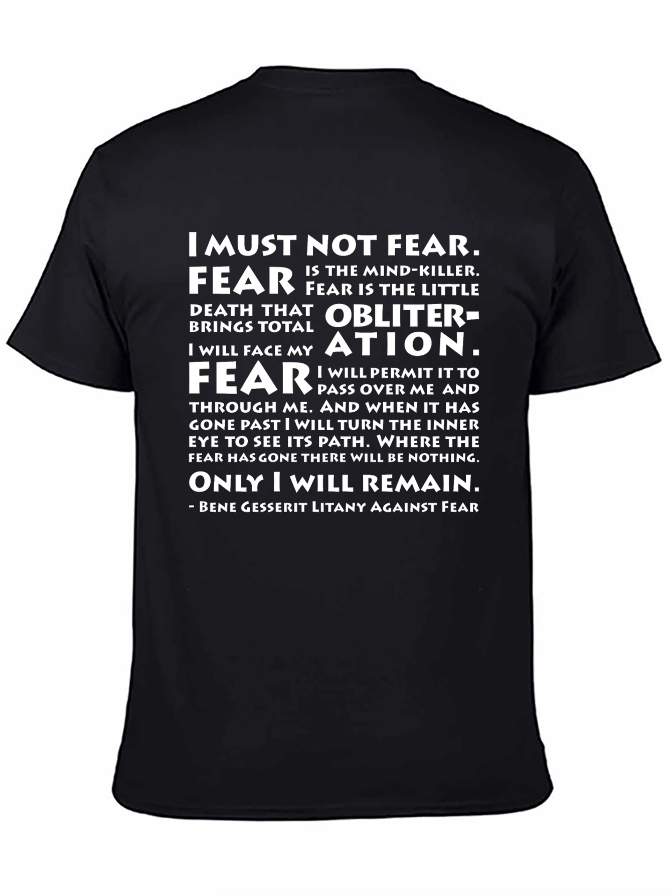 I Must Not Fear T-Shirt - Dune Litany Against Fear