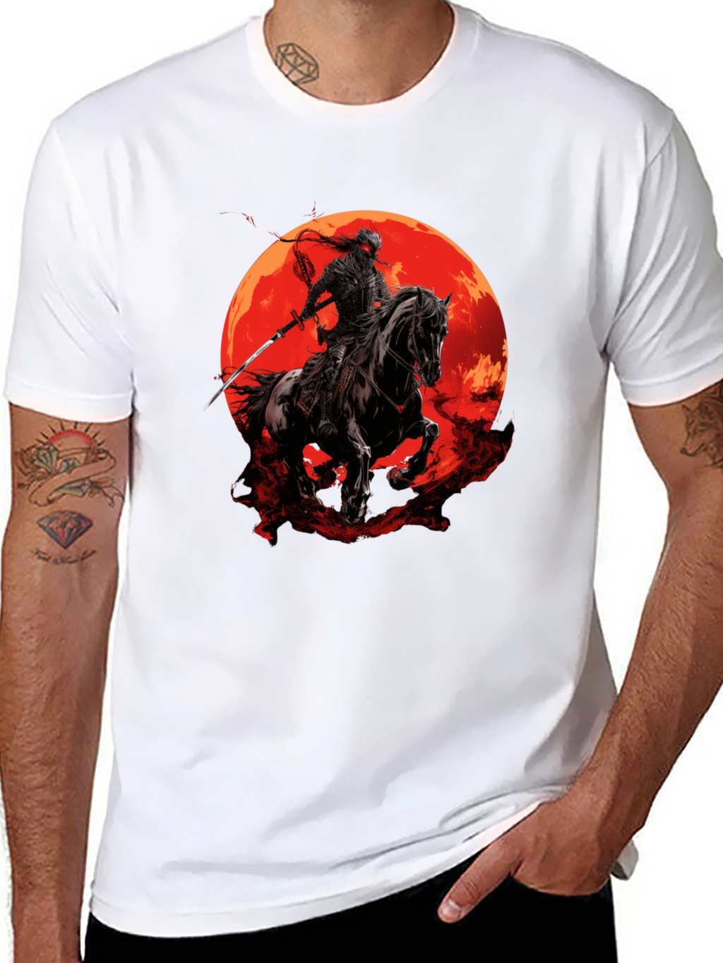 Samurai Horseman Moon T-Shirt