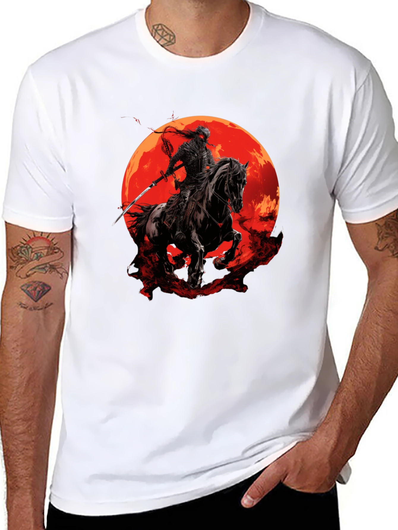 Samurai Horseman Moon T-Shirt