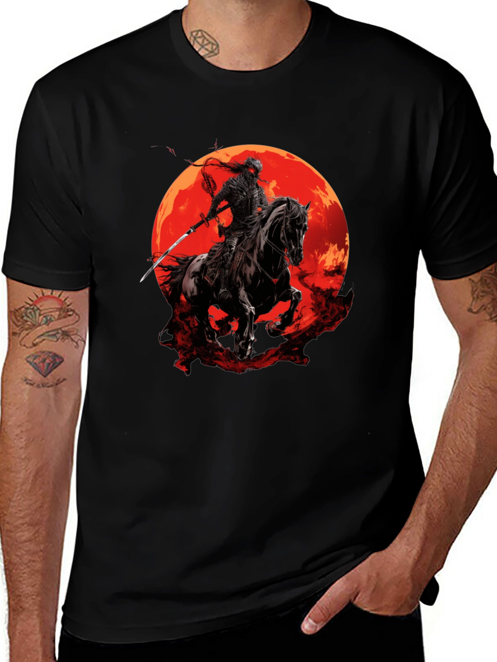 Samurai Horseman Moon T-Shirt