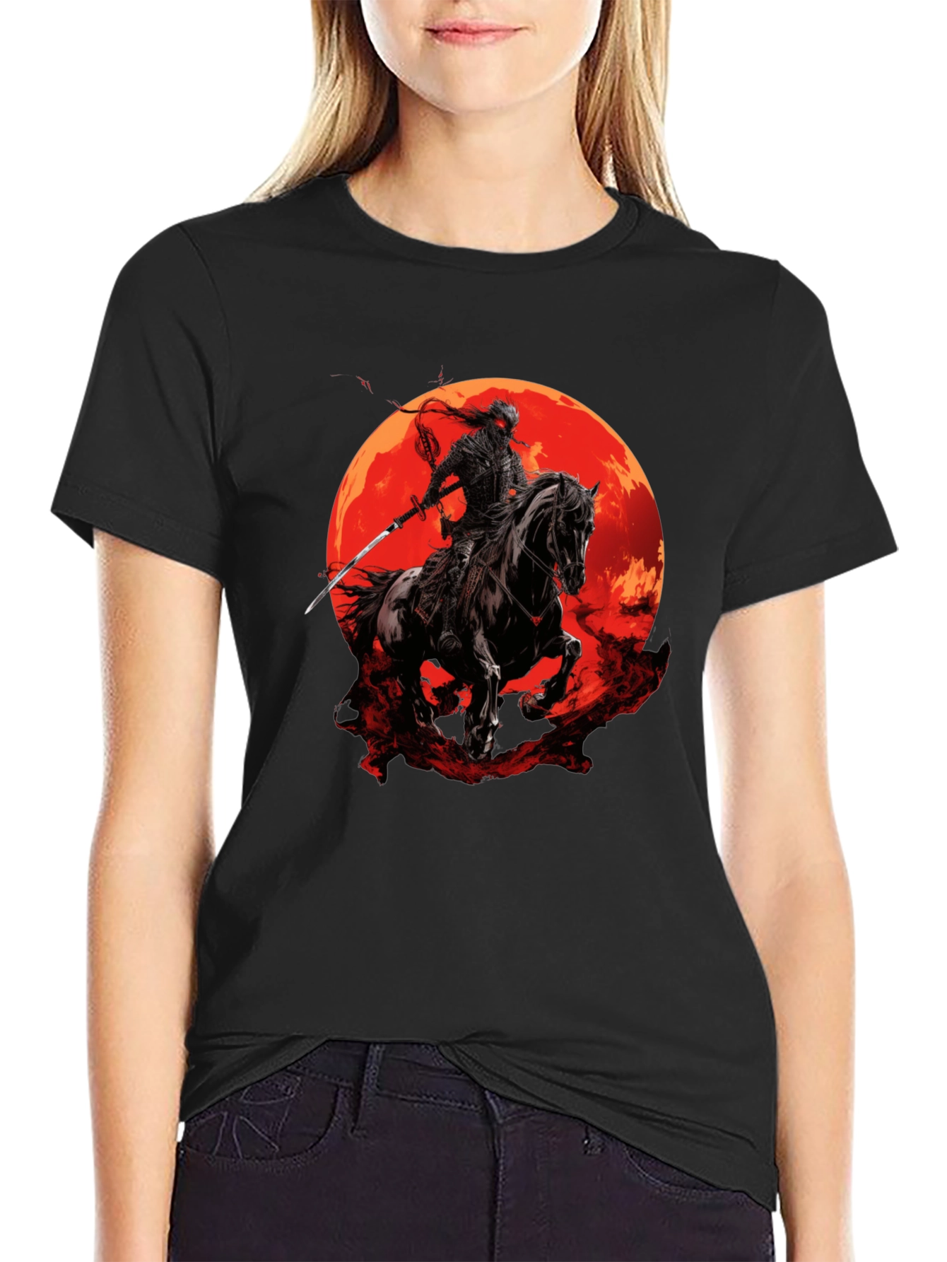 Samurai Horseman Moon T-Shirt