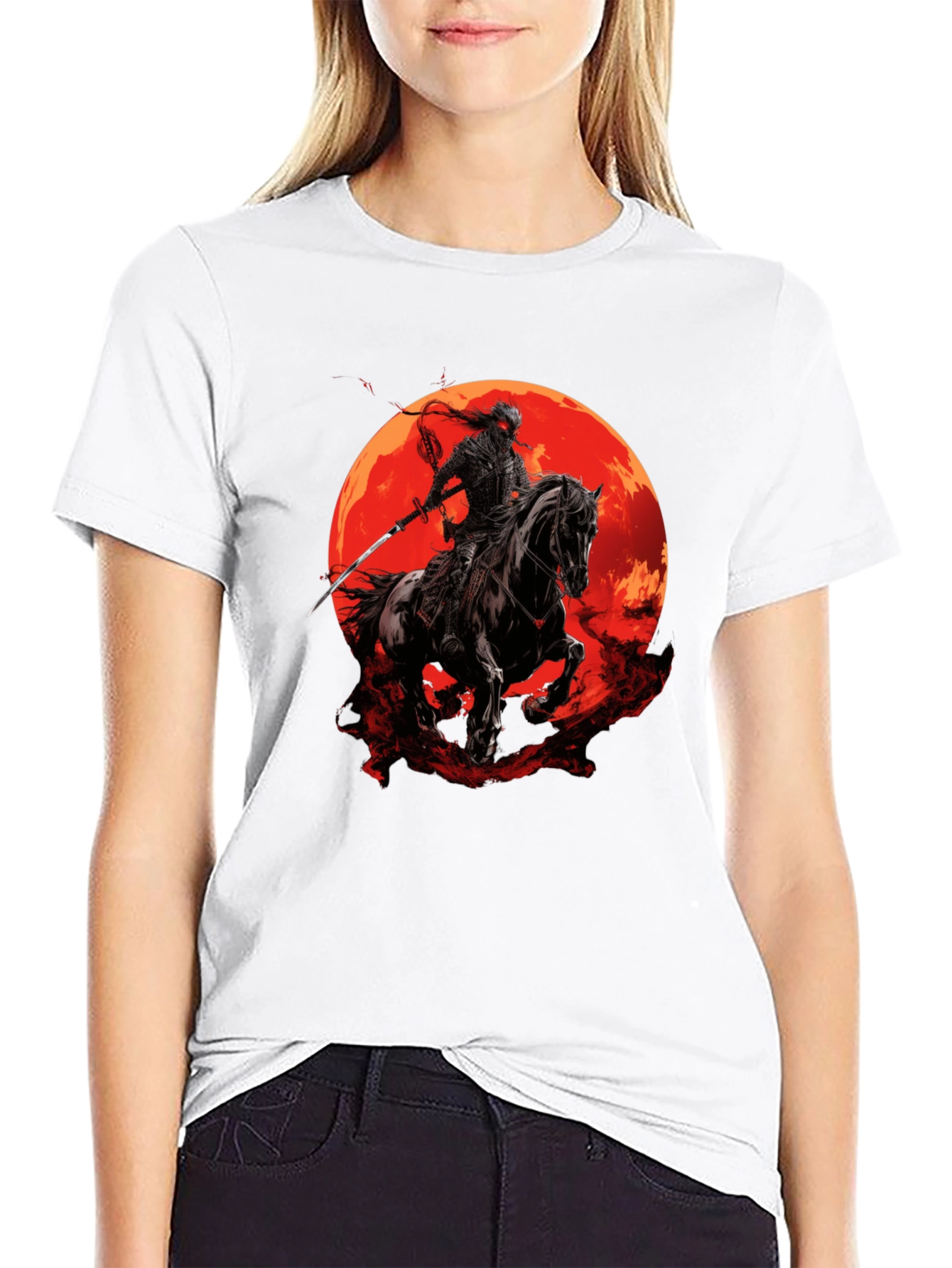 Samurai Horseman Moon T-Shirt