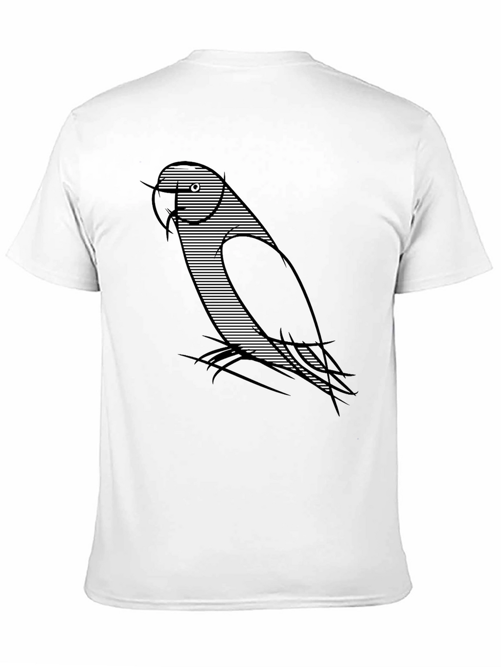 Mens Black T-Shirt with Parrot Graphic