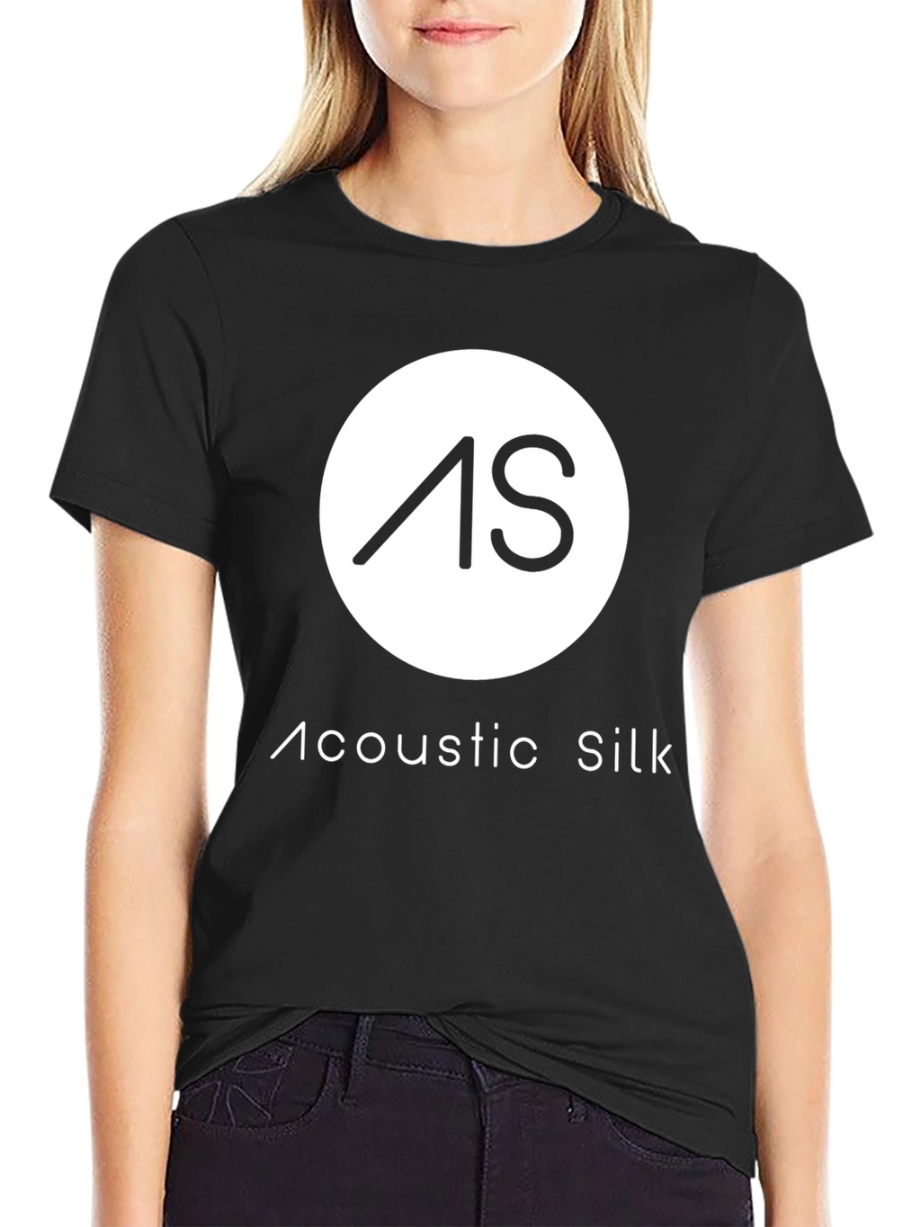 Acoustic Silk Black T-Shirt - Modern Design