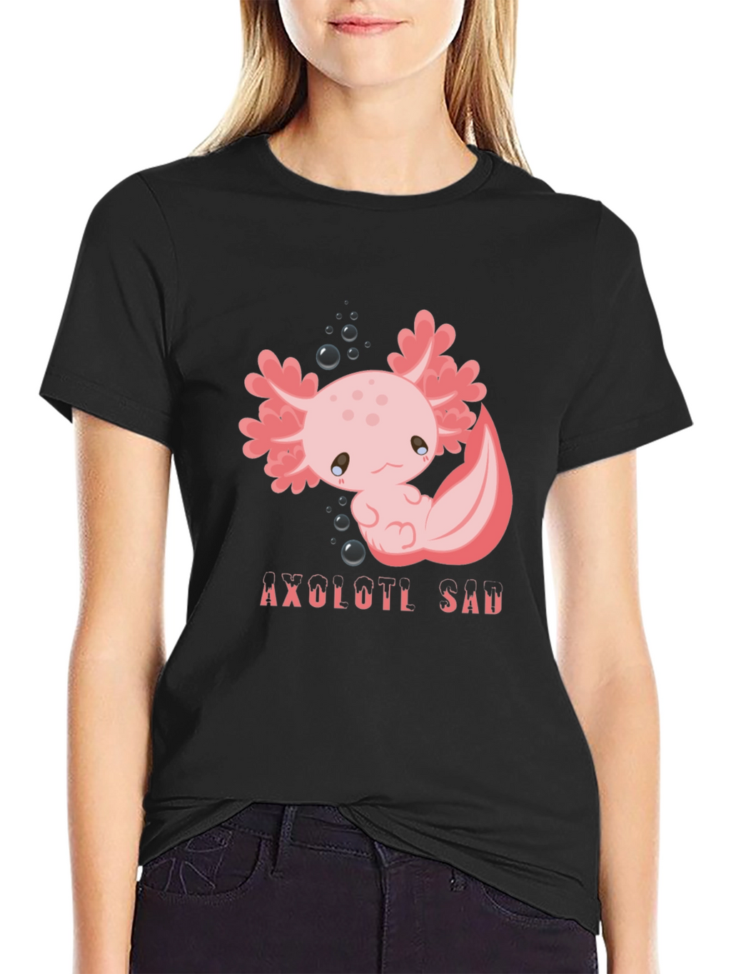 Axolotl Sad T-Shirt - Kawaii Graphic Tee