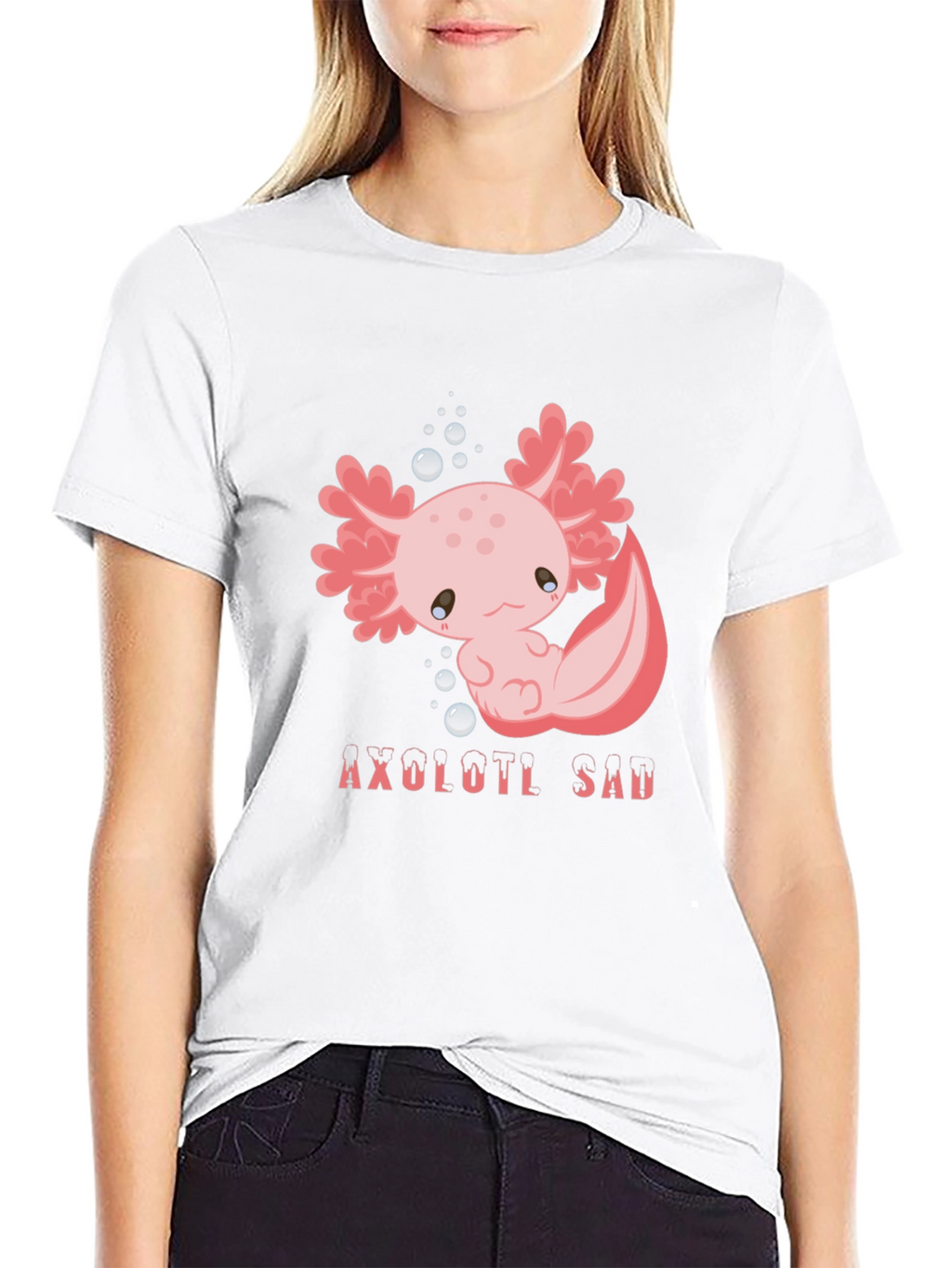 Axolotl Sad T-Shirt - Kawaii Graphic Tee
