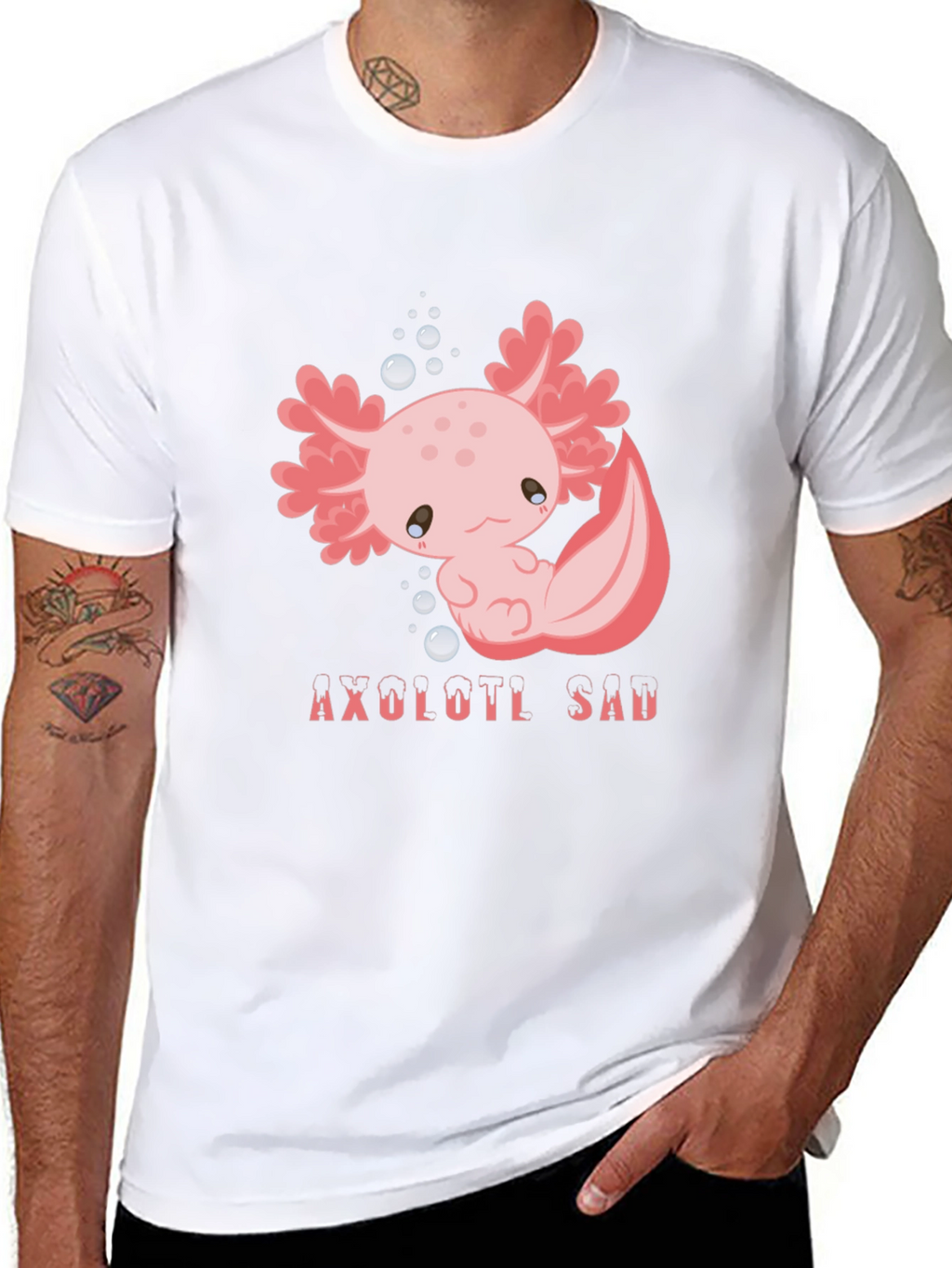Axolotl Sad T-Shirt - Kawaii Graphic Tee