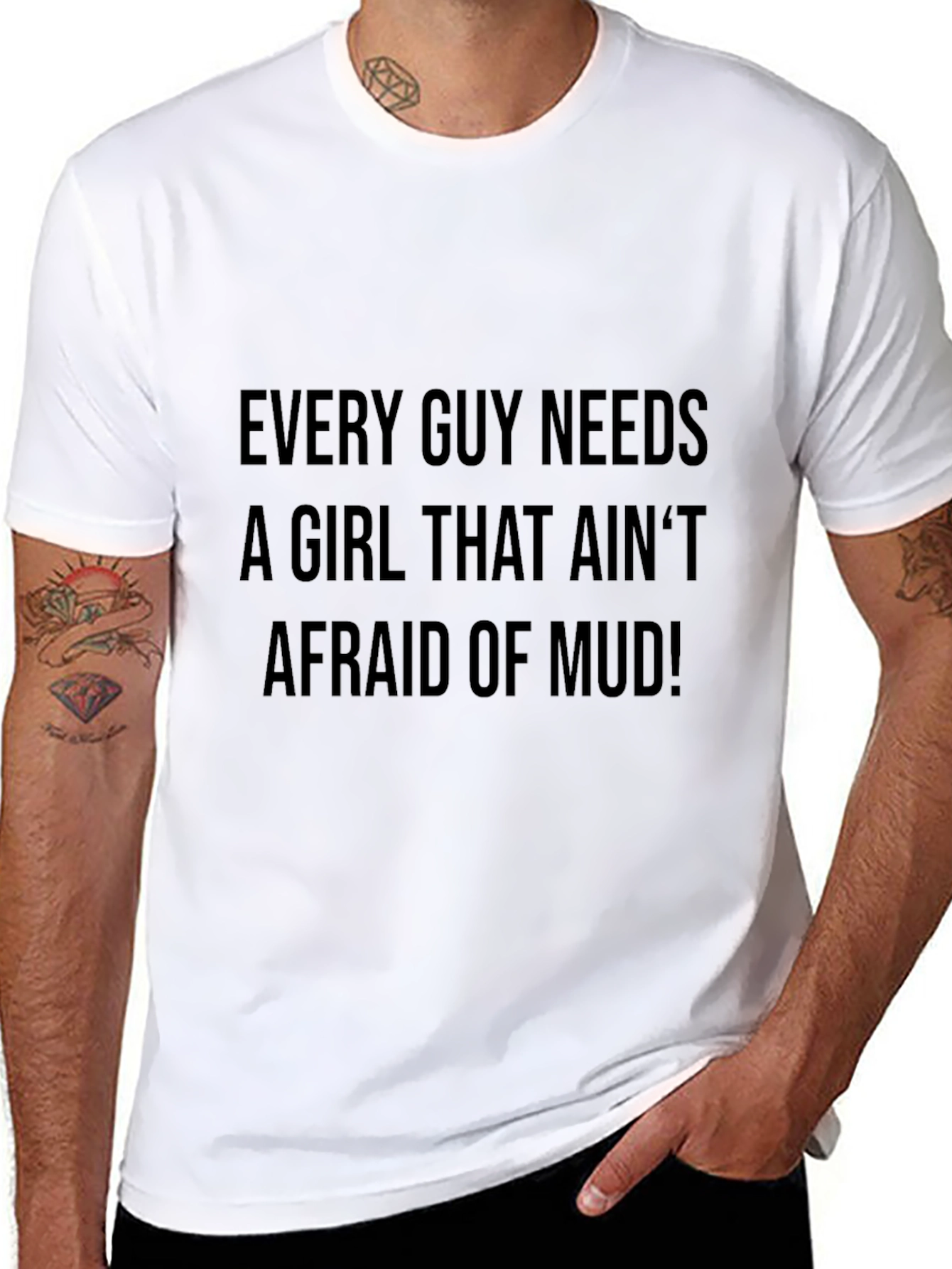 Mens Afraid of Mud Graphic Tee