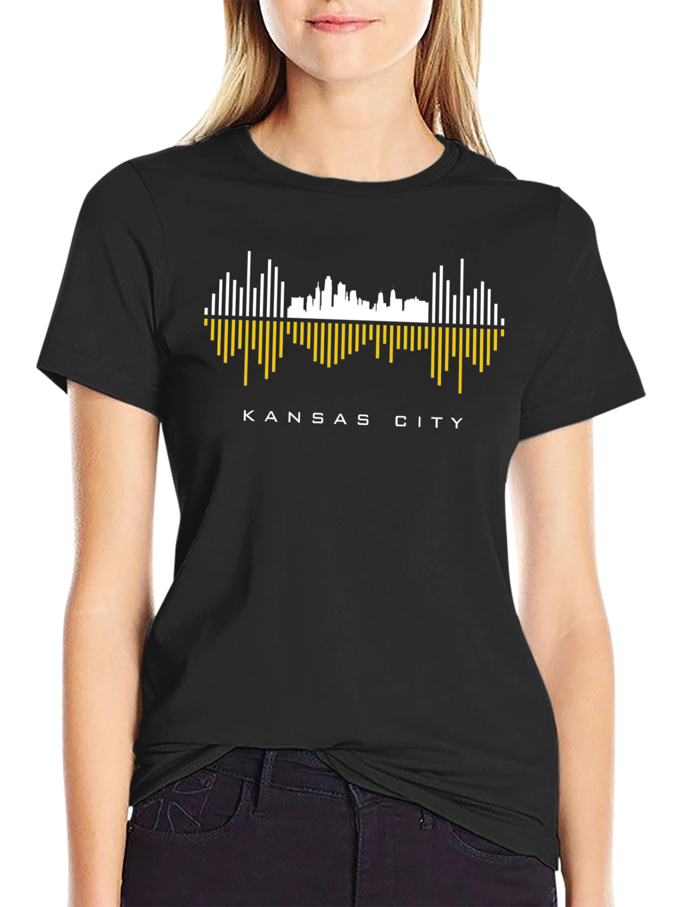 Kansas City Skyline Graphic Tee - Black