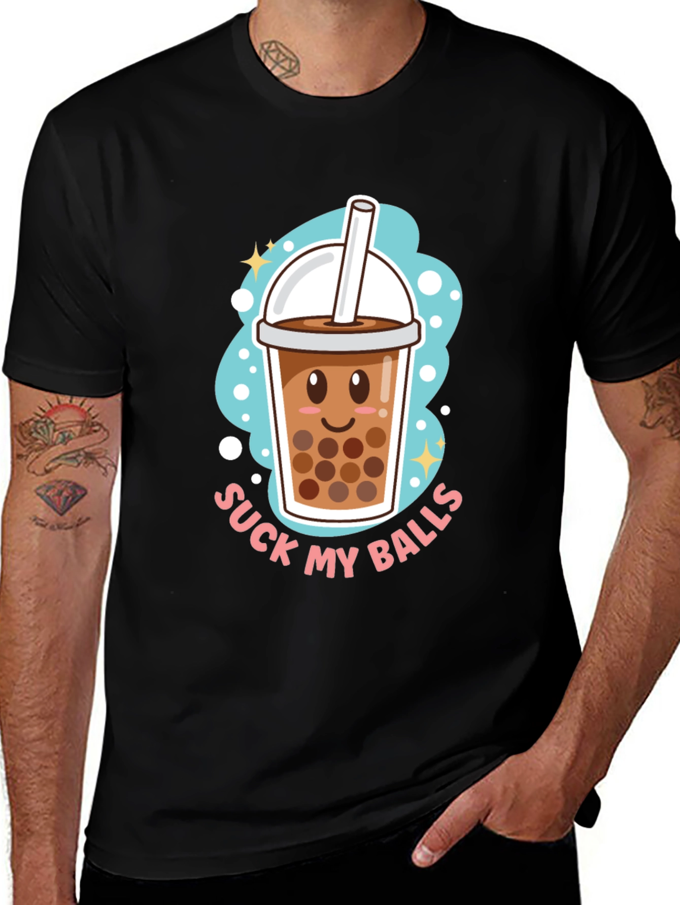 Funny Boba Tea T-Shirt - Suck My Balls Humor