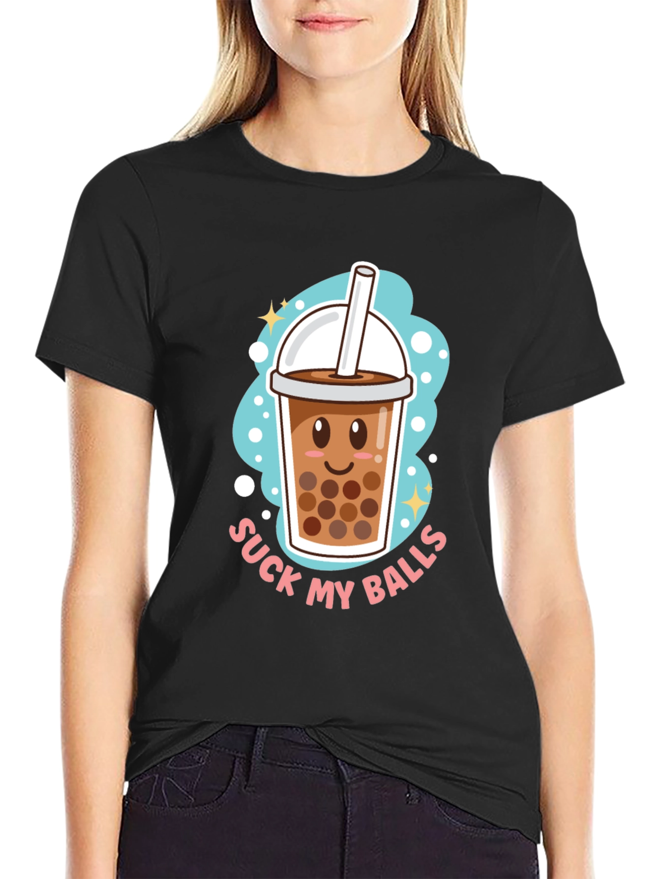 Funny Boba Tea T-Shirt - Suck My Balls Humor
