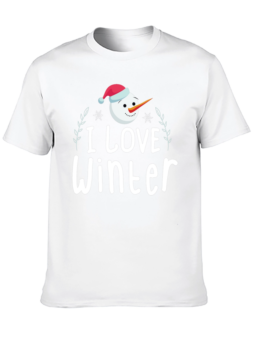 I Love Winter Snowman Graphic Tee Shirt
