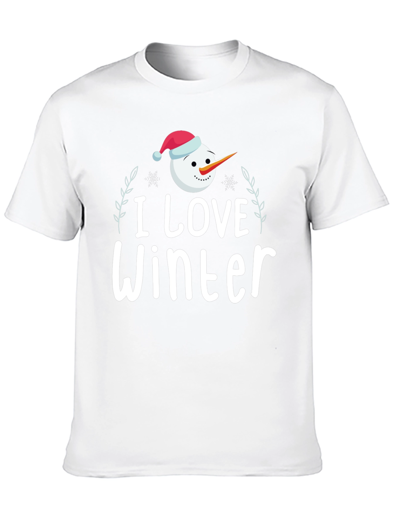 I Love Winter Snowman Graphic Tee Shirt