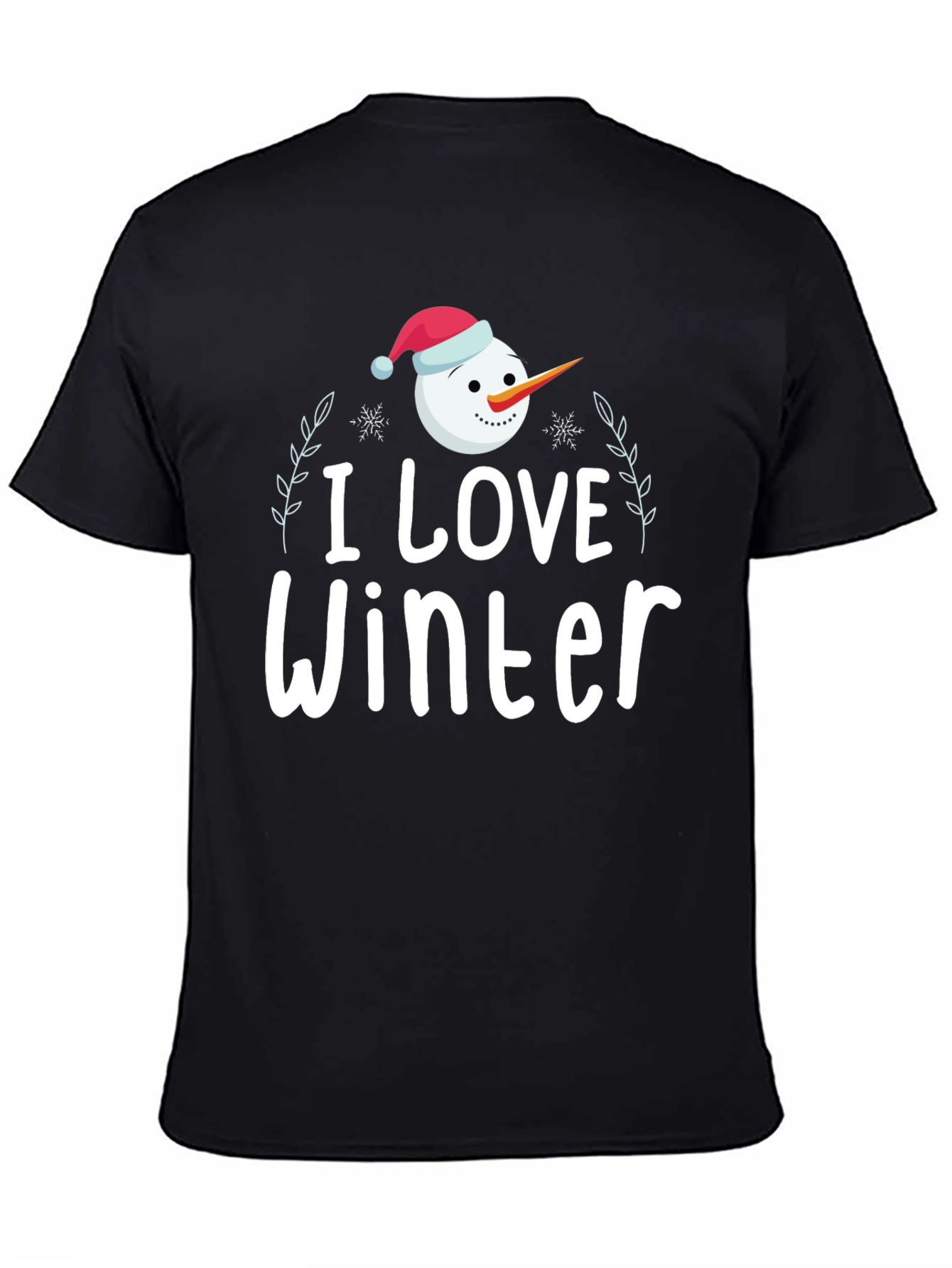 I Love Winter Snowman Graphic Tee Shirt