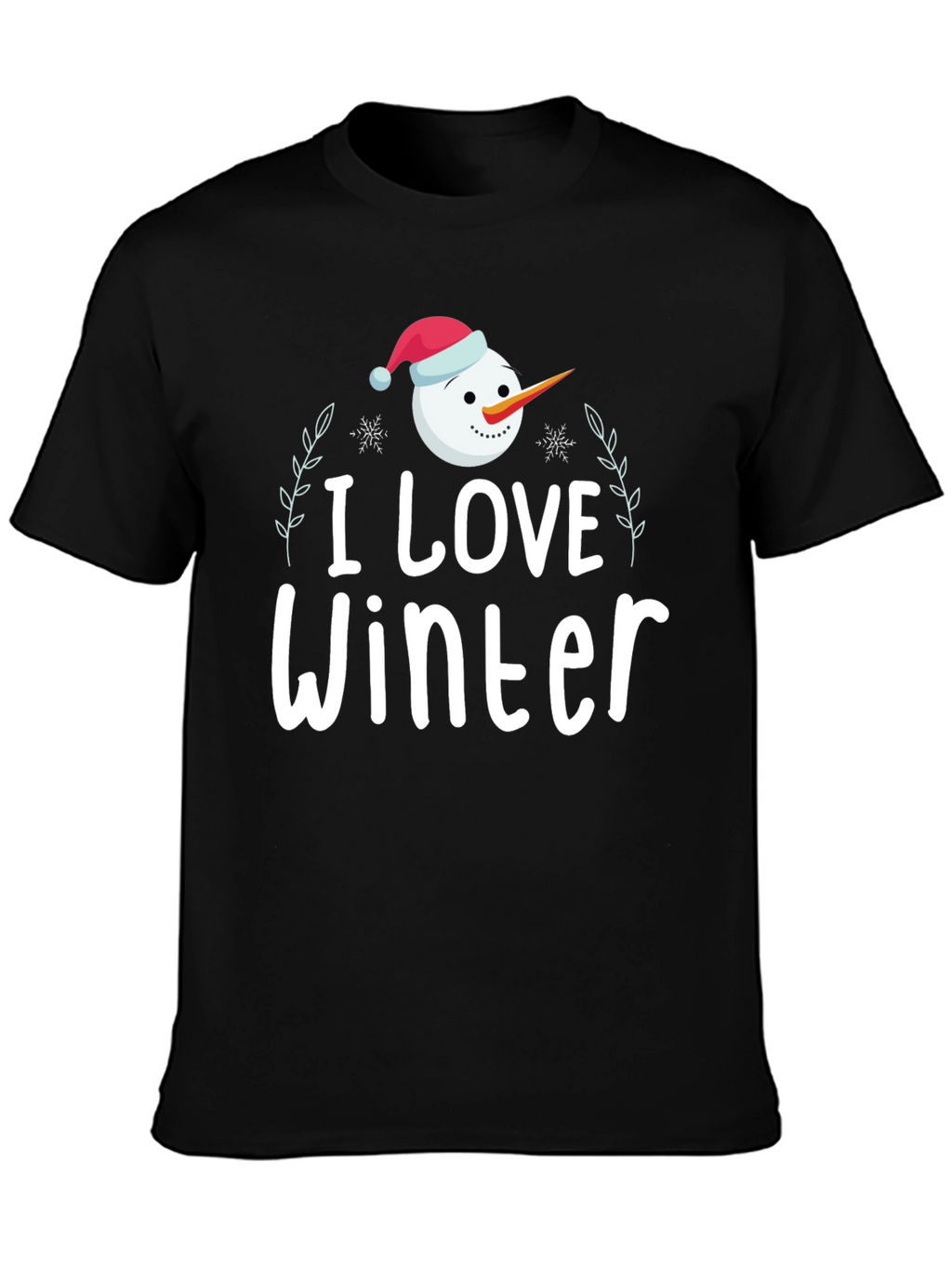 I Love Winter Snowman Graphic Tee Shirt