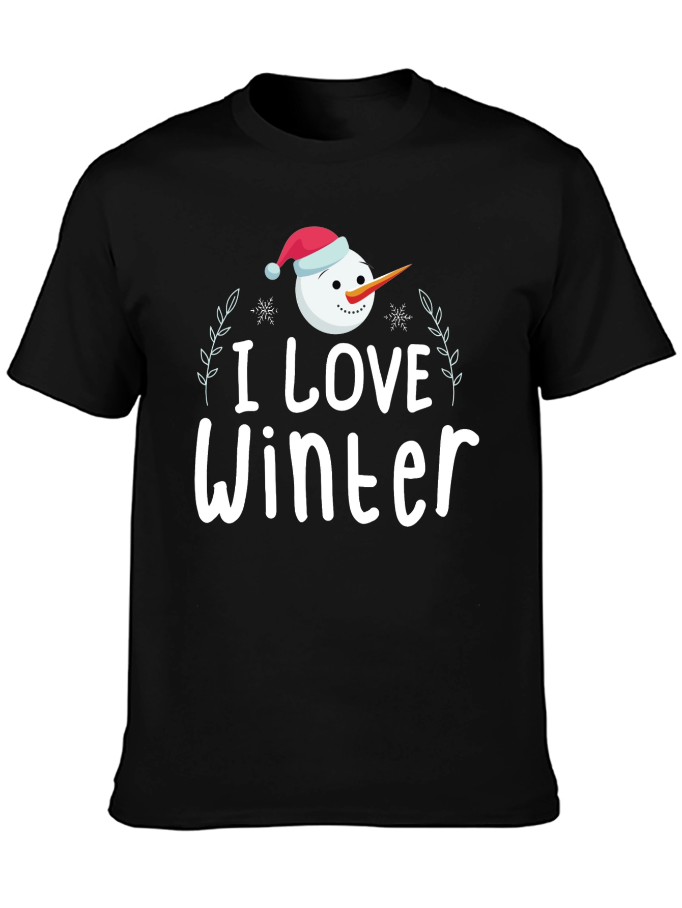 I Love Winter Snowman Graphic Tee Shirt