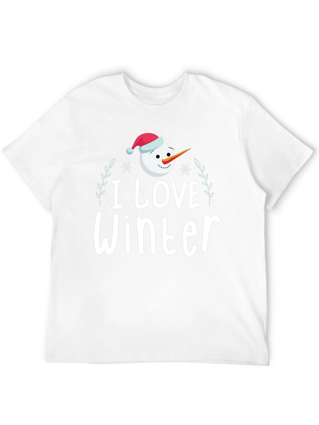 I Love Winter Snowman Graphic Tee Shirt